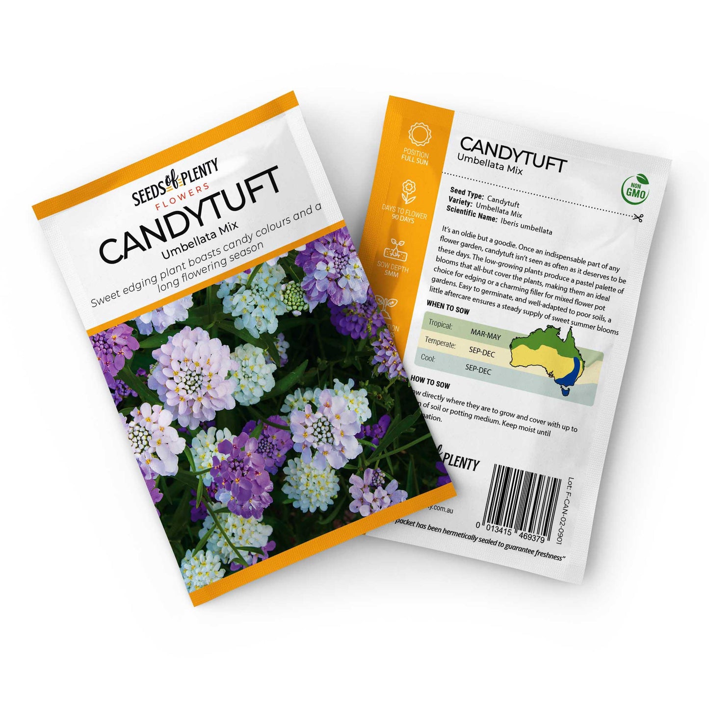 CANDYTUFT - Umbellata Mix Seed Packet - Iberis umbellata