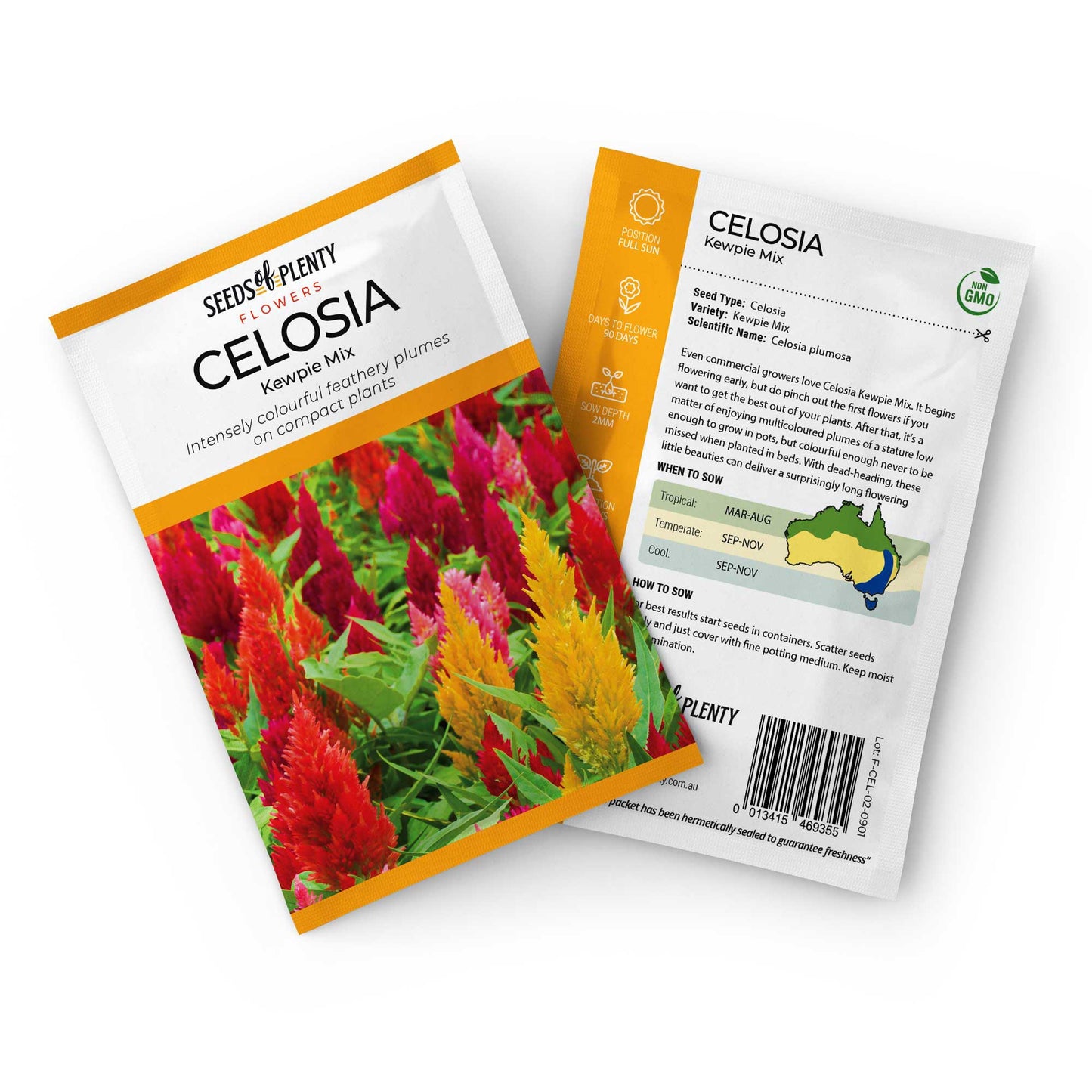 CELOSIA - Kewpie Mix Seed Packet - Celosia plumosa