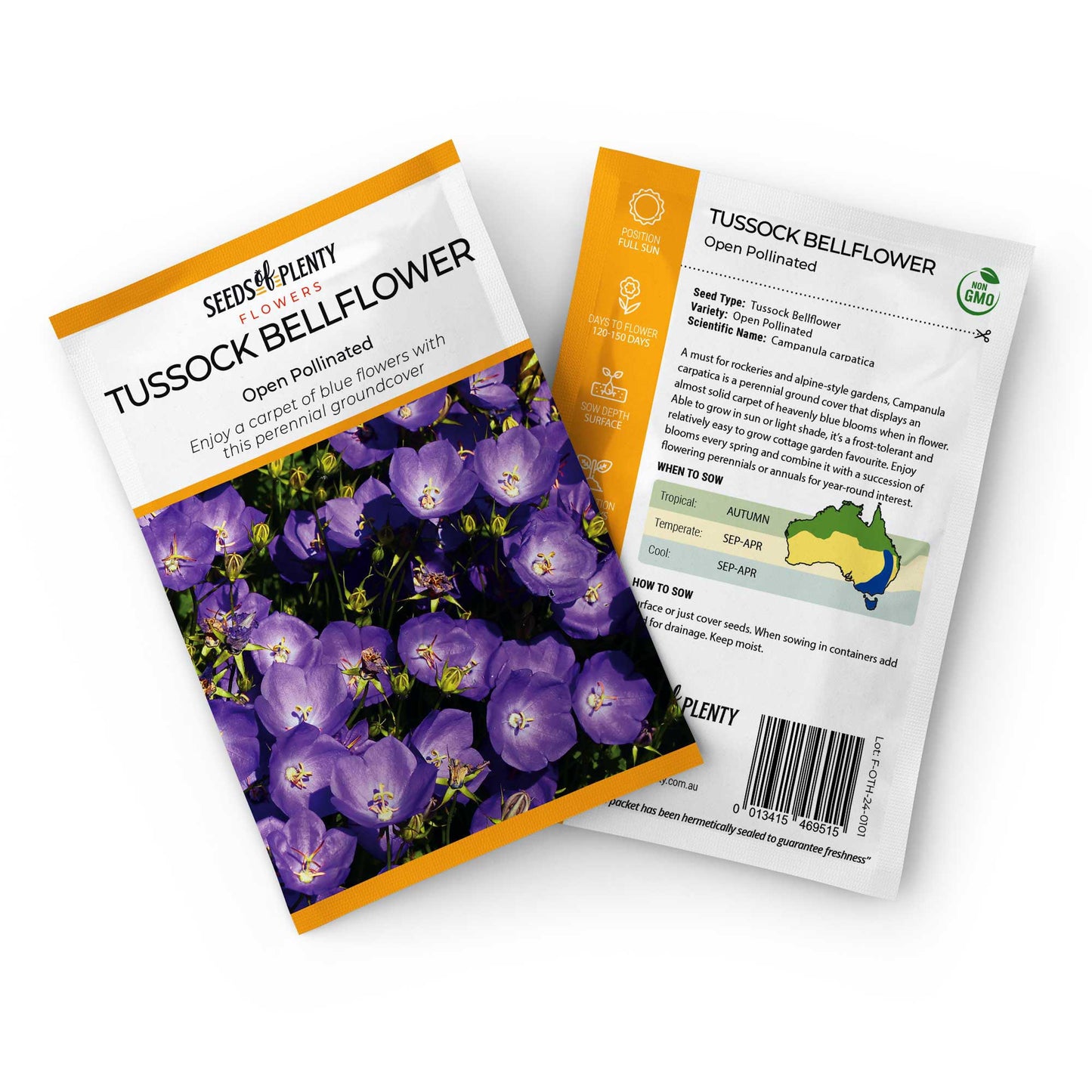 TUSSOCK BELLFLOWER - Seed Packet - Campanula carpatica