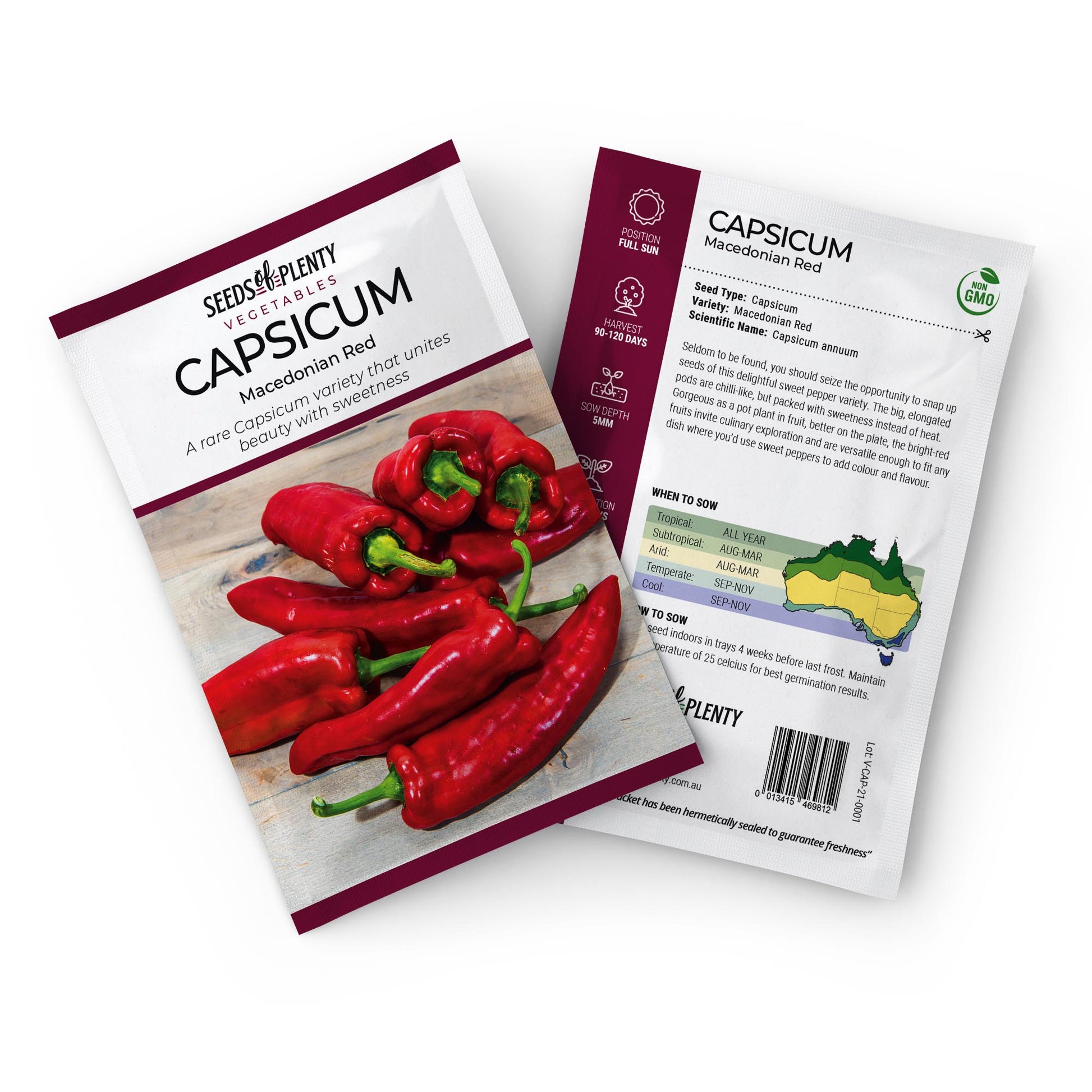 CAPSICUM - Macedonian Red Seed Packet - Capsicum annuum