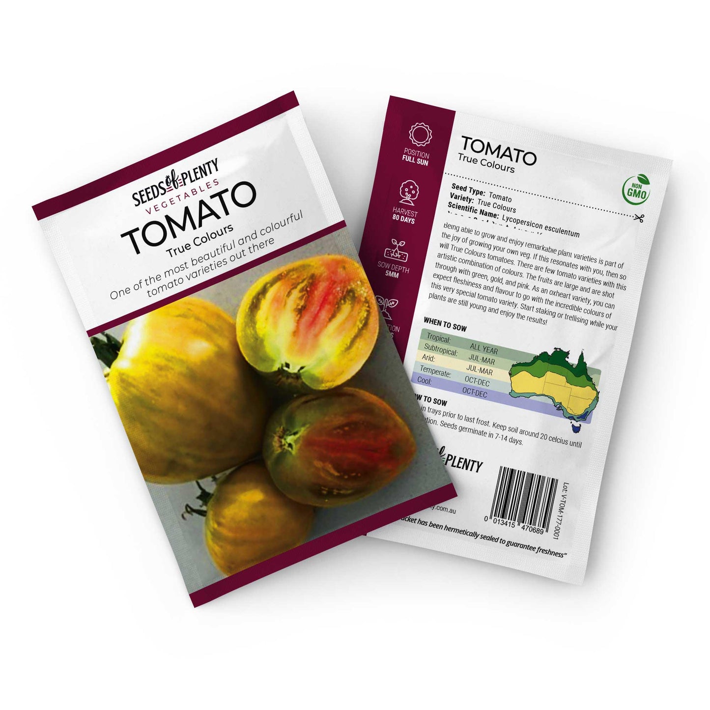 TOMATO - True Colours Seed Packet - Lycopersicon esculentum