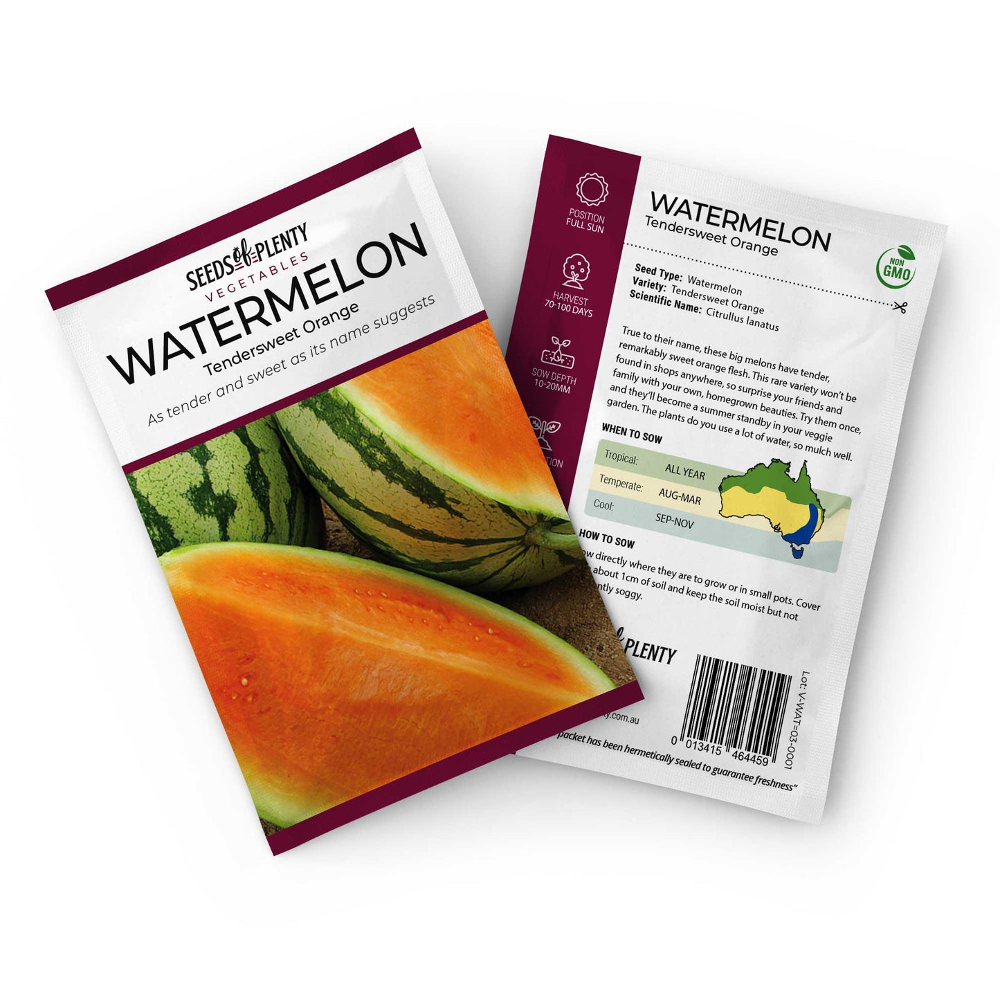 WATERMELON - Tendersweet Orange Seed Packet - Citrullus lanatus
