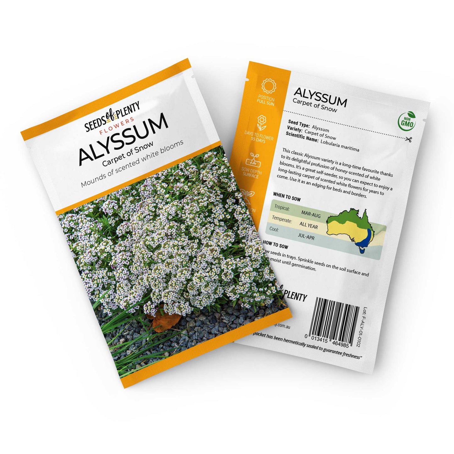 ALYSSUM - Carpet of Snow Seed Packet - Lobularia maritima