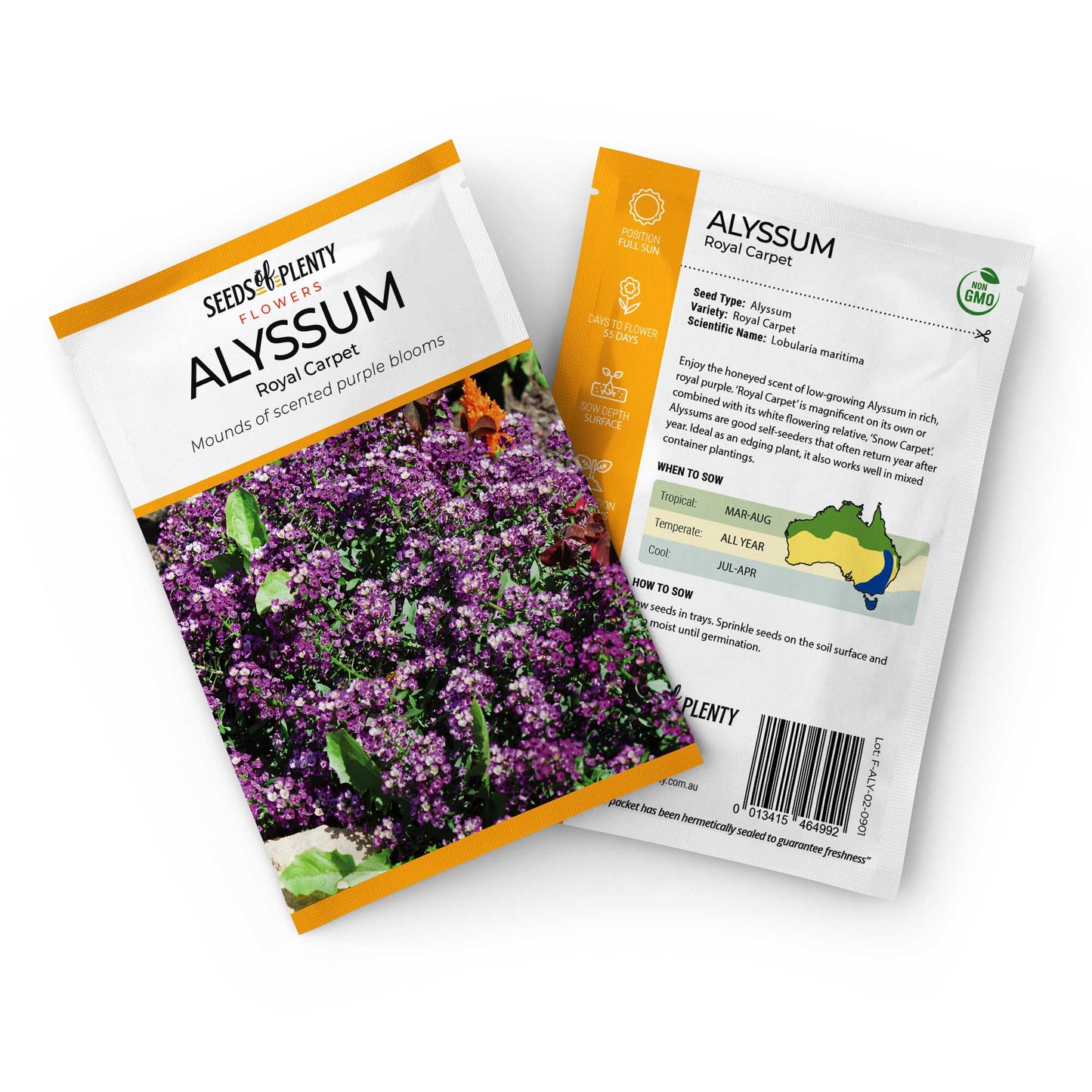 ALYSSUM - Royal Carpet Seed Packet - Lobularia maritima