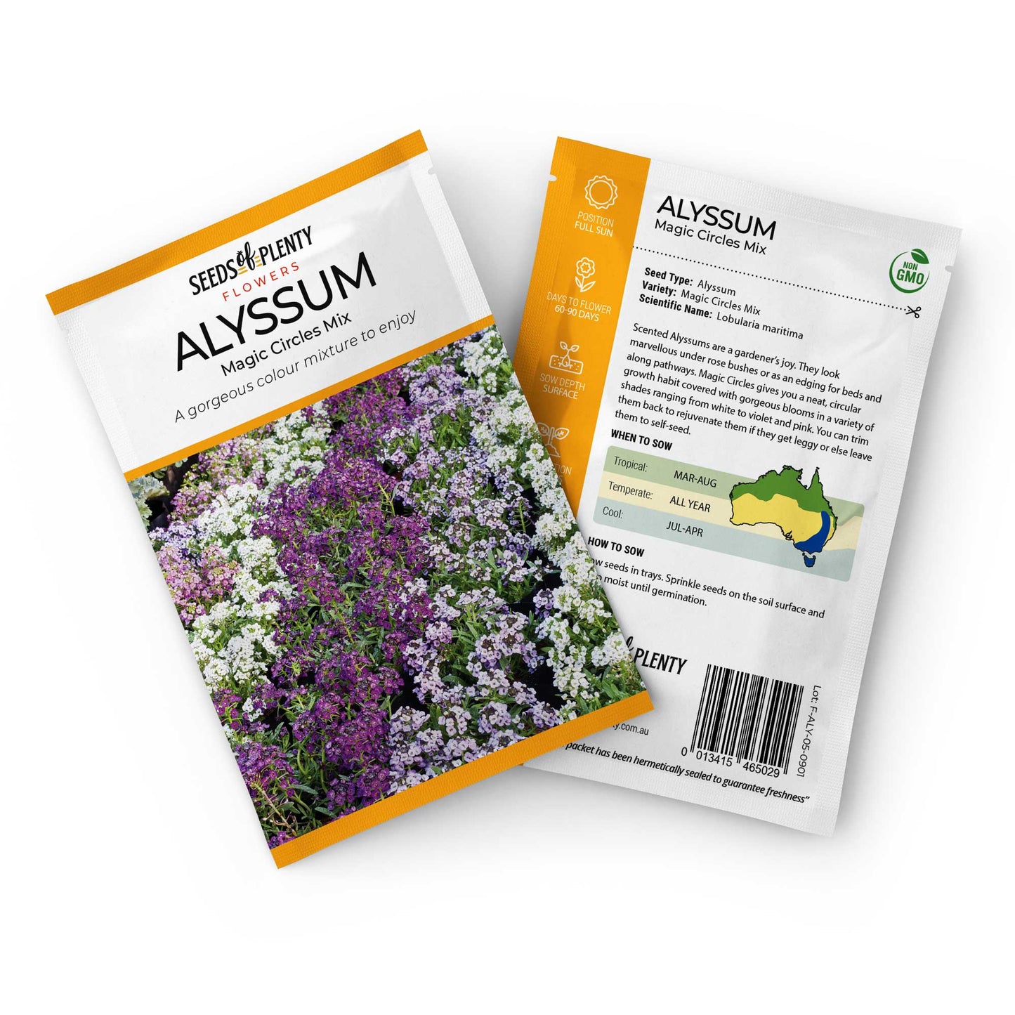 ALYSSUM - Magic Circles Mix Seed Packet - Lobularia maritima