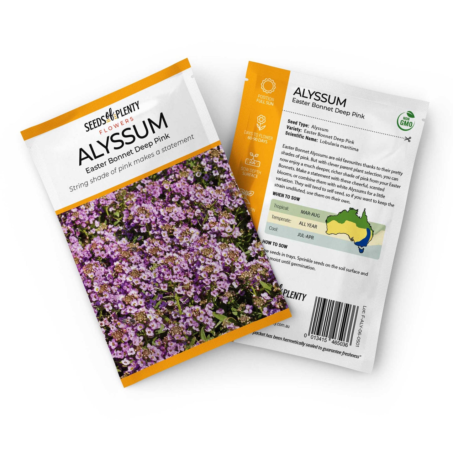 ALYSSUM - Easter Bonnet Deep Pink Seed Packet - Lobularia maritima