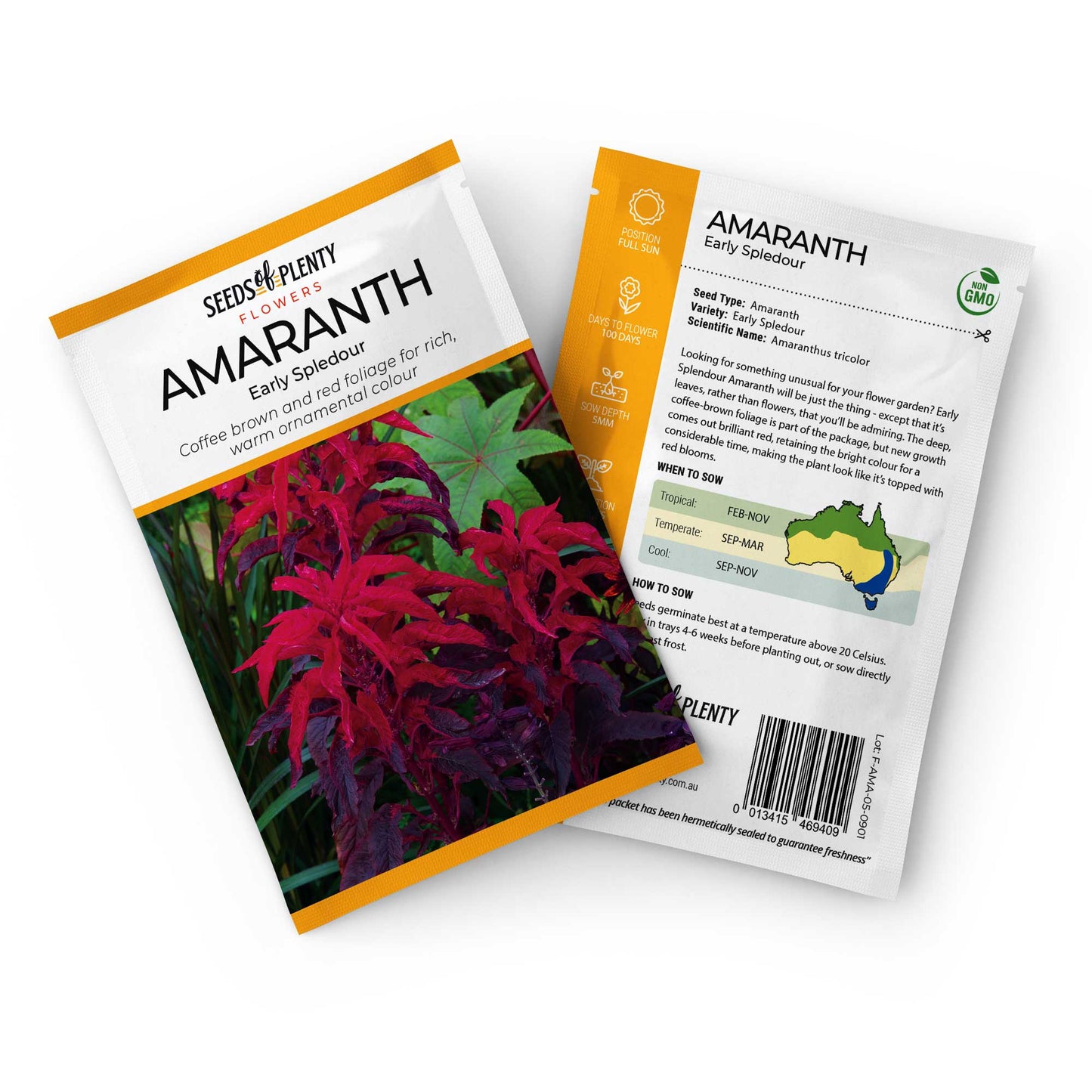 AMARANTH - Early Spledour Seed Packet - Amaranthus tricolor