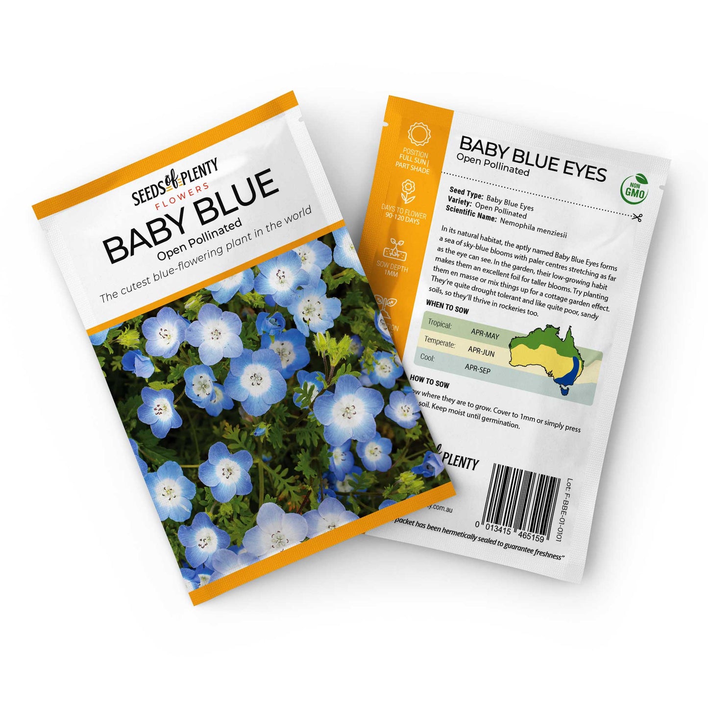 BABY BLUE EYES - Seed Packet - Nemophila menziesii