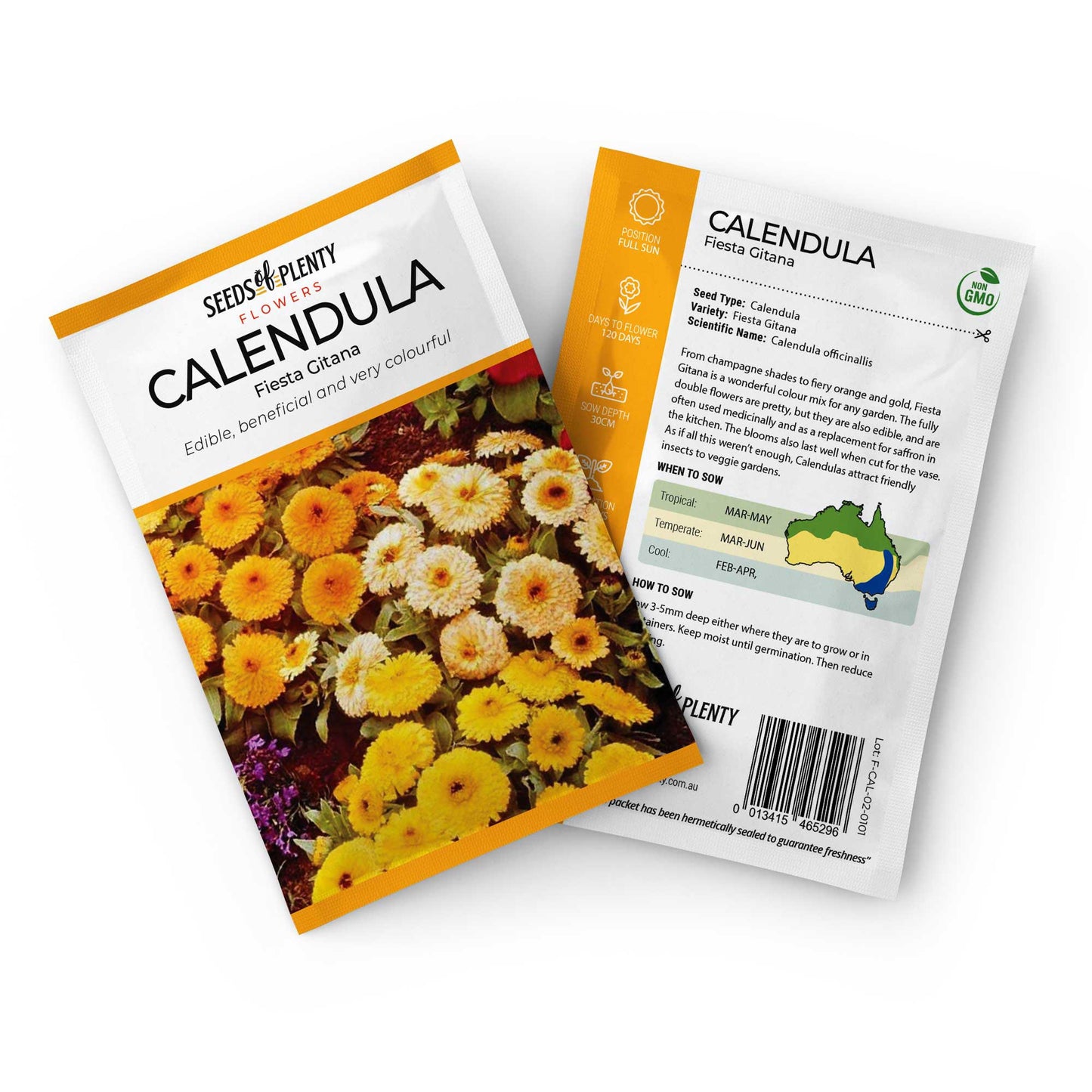 CALENDULA - Fiesta Gitana Seed Packet - Calendula officinallis