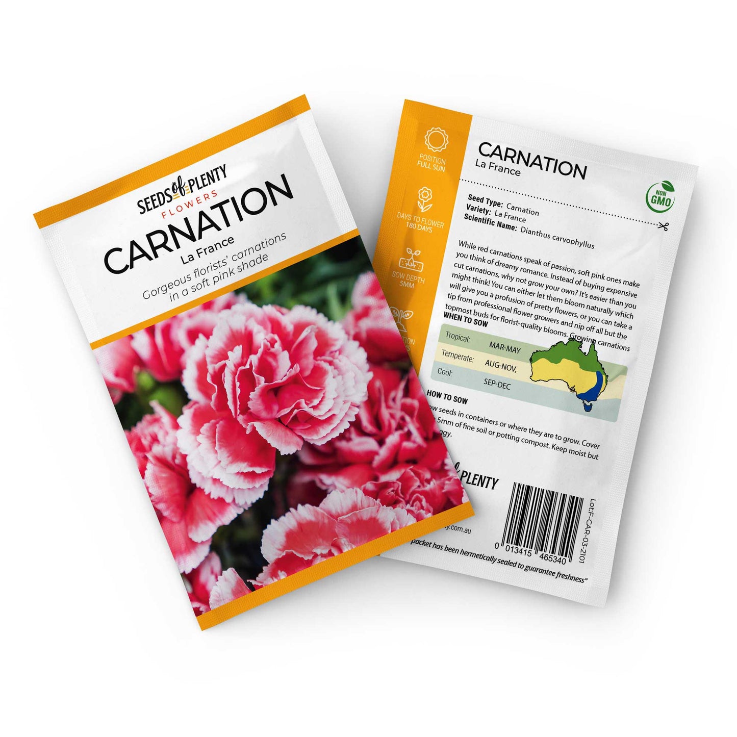 CARNATION - La France Seed Packet - Dianthus caryophyllus