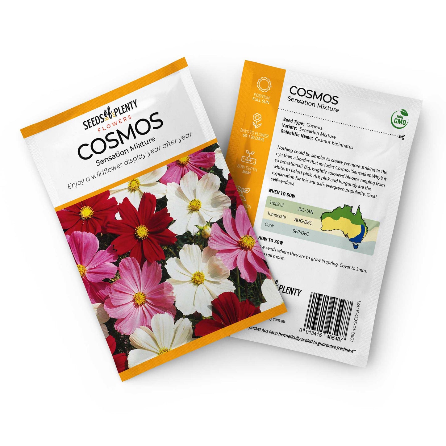 COSMOS - Sensation Mixture Seed Packet - Cosmos bipinnatus