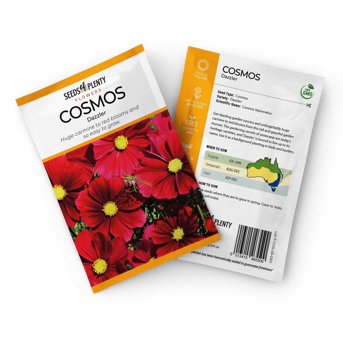 COSMOS - Dazzler Seed Packet - Cosmos bipinnatus
