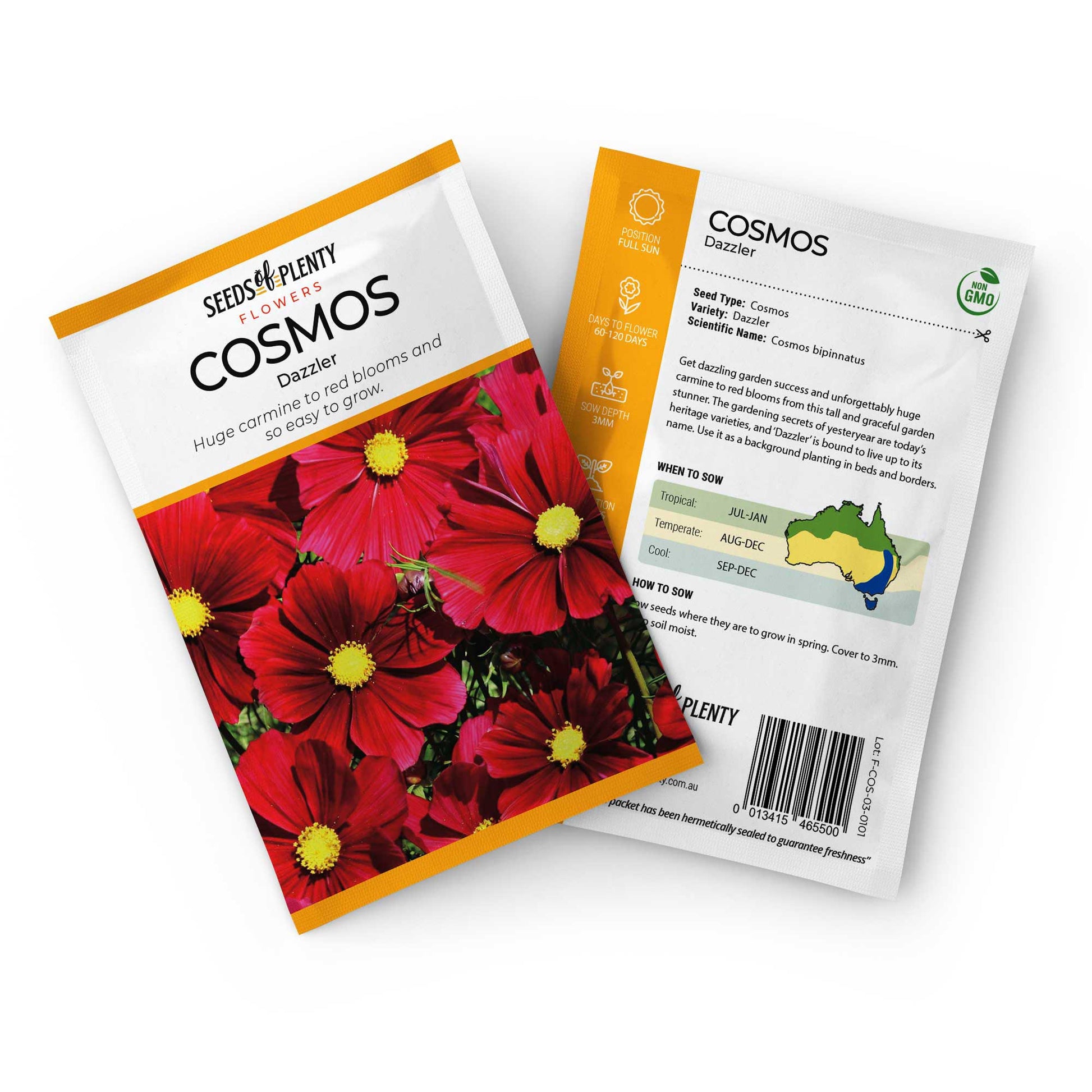 COSMOS  - Dazzler Seed Packet - Cosmos bipinnatus