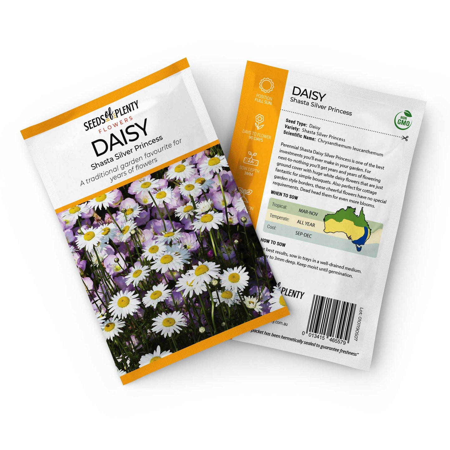 DAISY - Shasta Silver Princess Seed Packet - Chrysanthemum leucanthemum