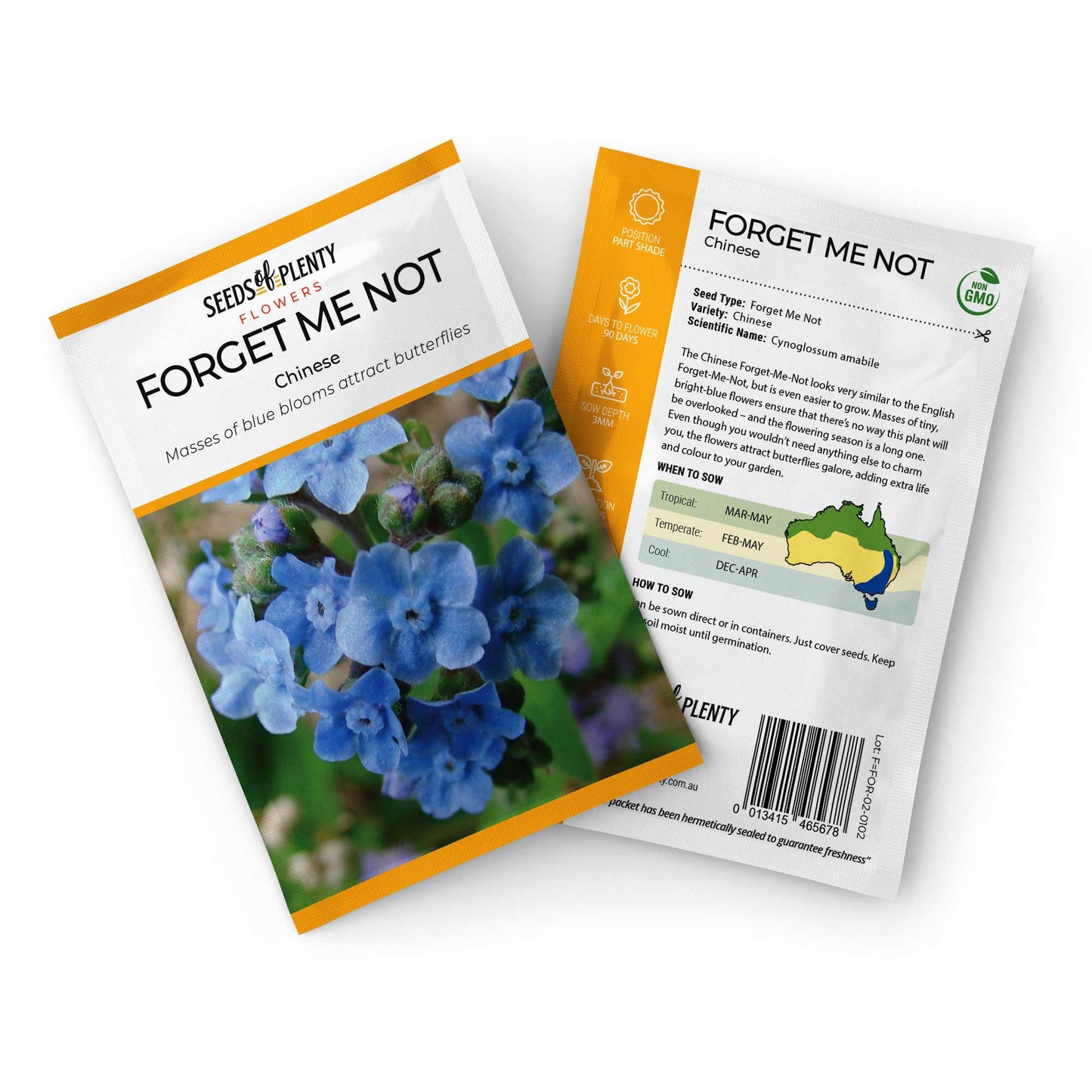 FORGET ME NOT - Chinese Seed Packet - Cynoglossum amabile