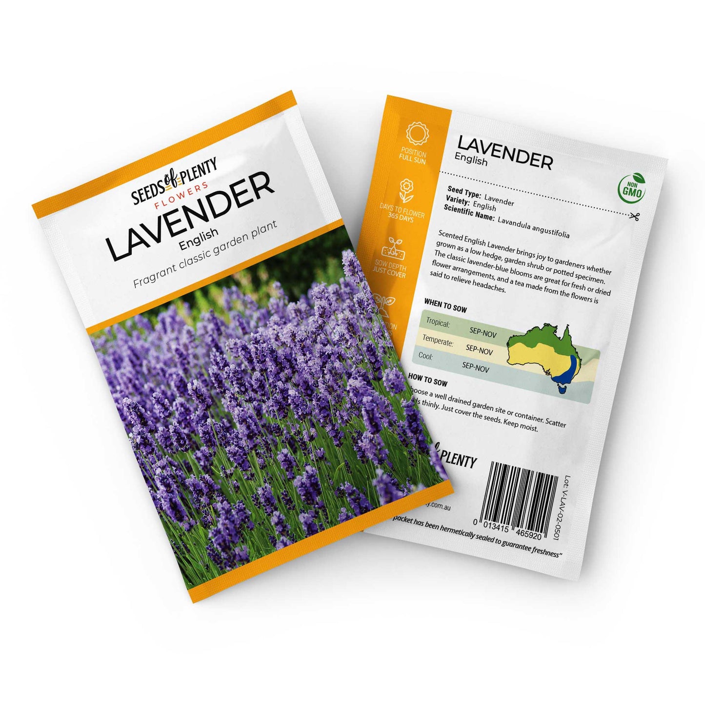 LAVENDER - True English Seed Packet - Lavandula angustifolia