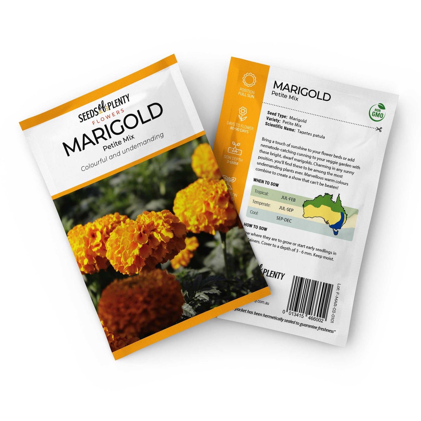 MARIGOLD - Petite Mix Seed Packet - Tagetes patula