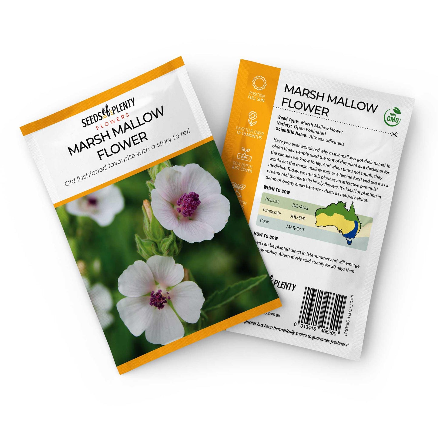 MARSH MALLOW FLOWER - Seed Packet - Althaea officinalis