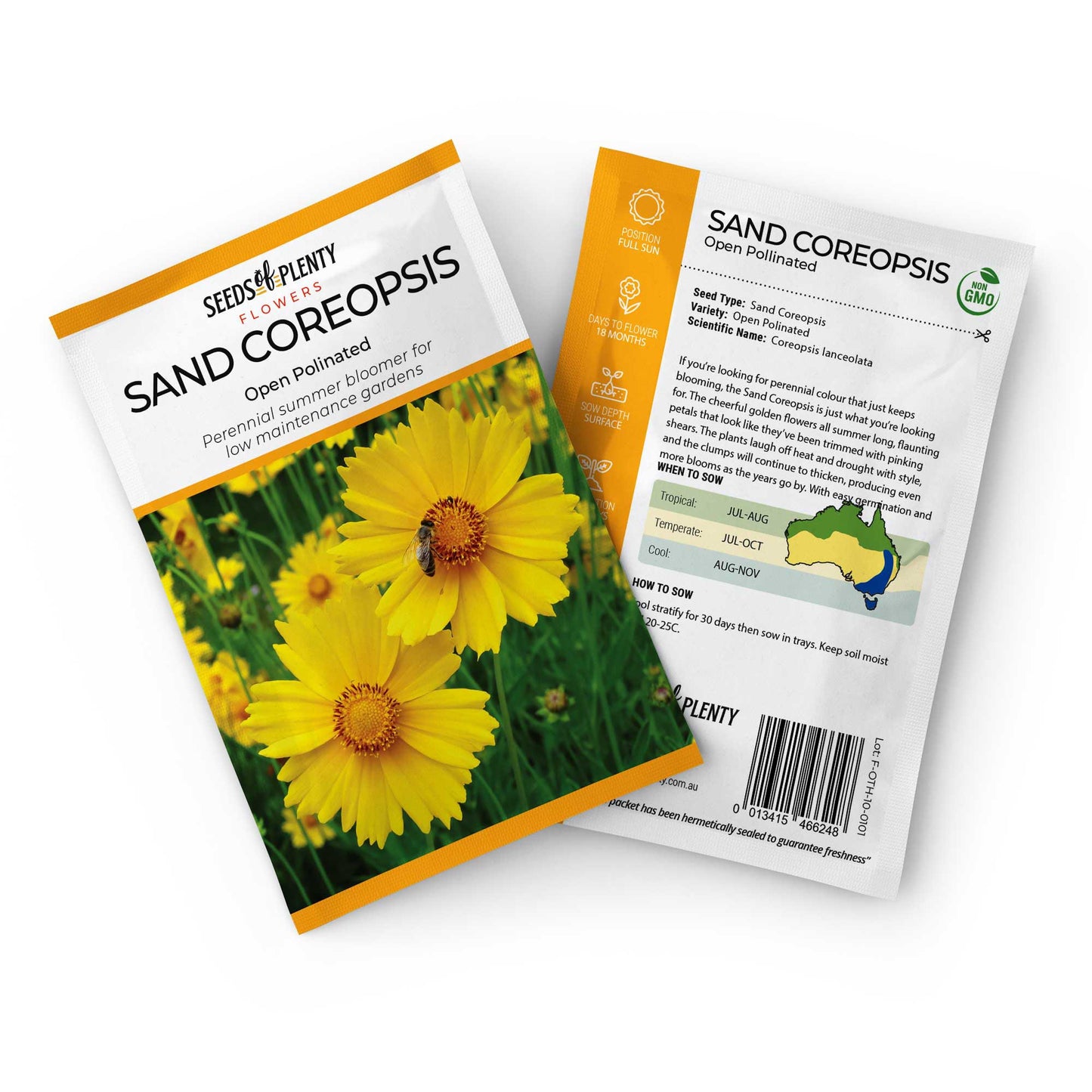 SAND COREOPSIS - Seed Packet - Coreopsis lanceolata