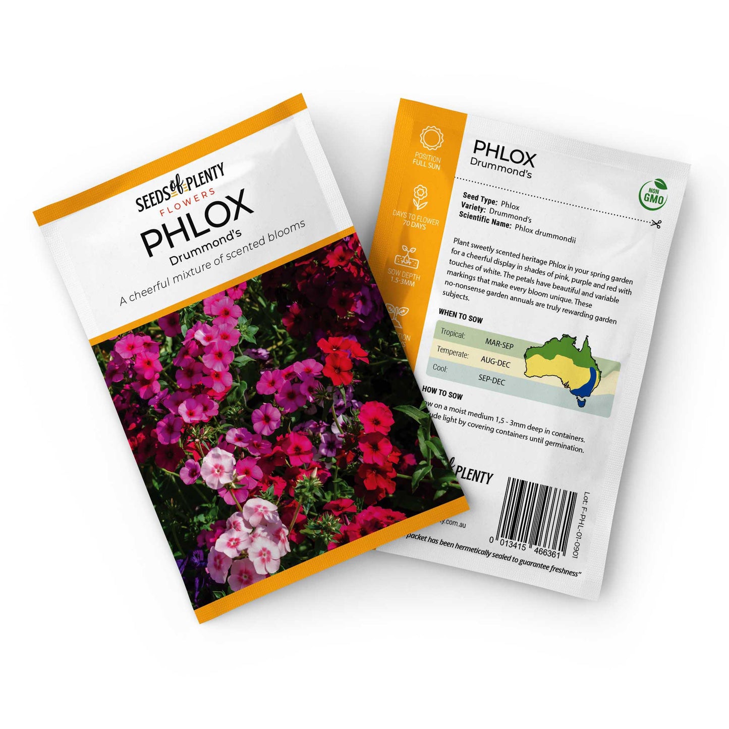 PHLOX - Drummond's Seed Packet - Phlox drummondii