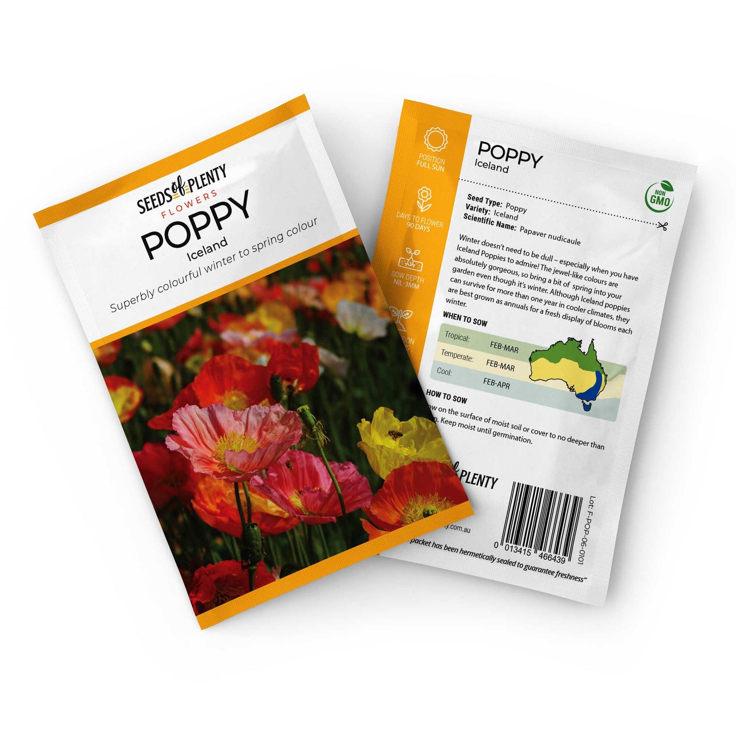 POPPY - Iceland Seed Packet - Papaver nudicaule