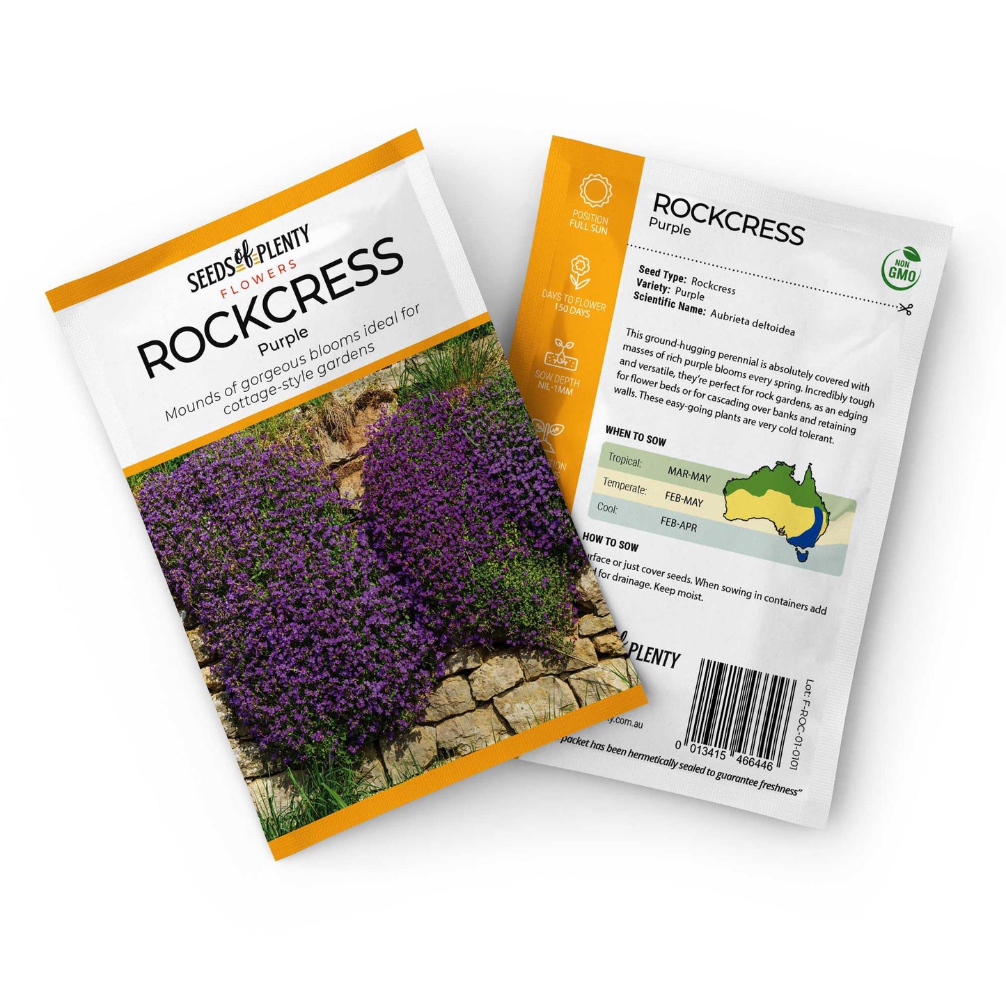 ROCKCRESS - Purple Seed Packet - Aubrieta deltoidea