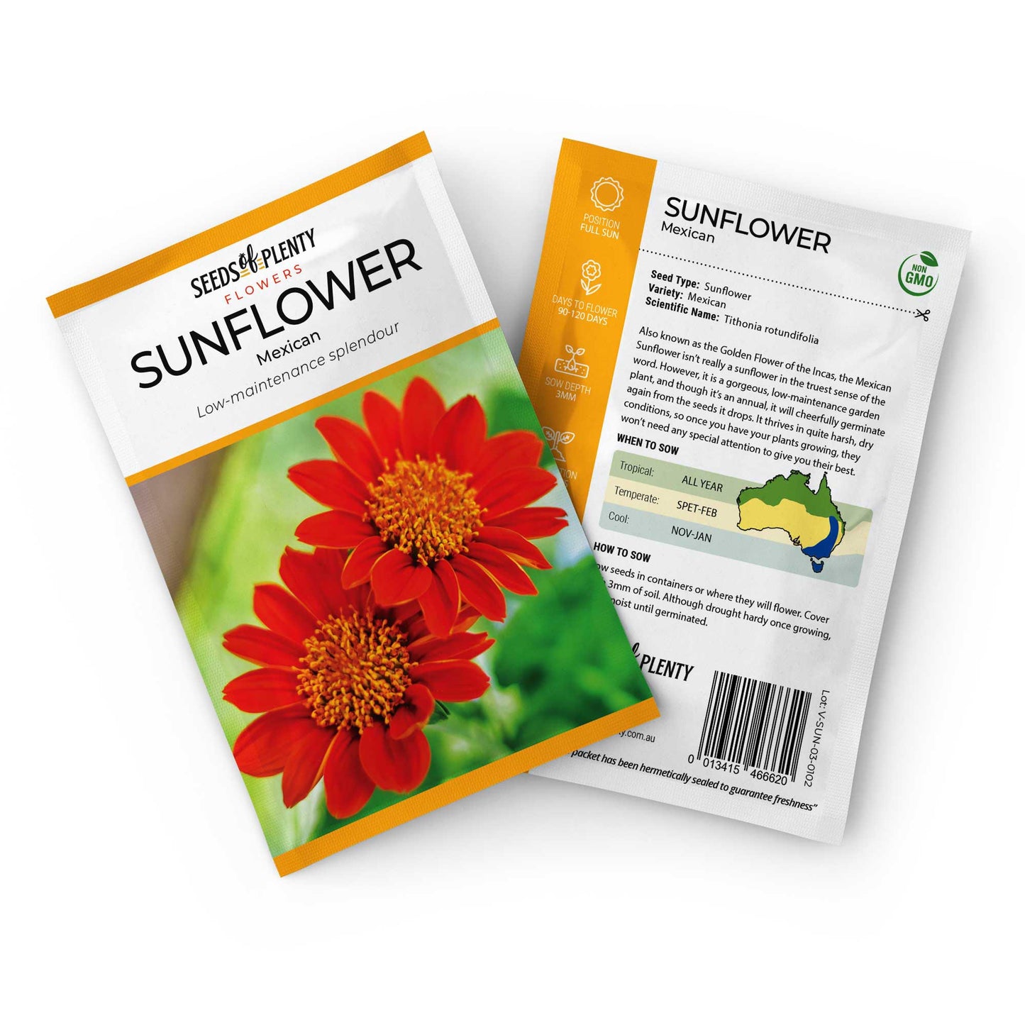 SUNFLOWER - Mexican Seed Packet - Tithonia rotundifolia