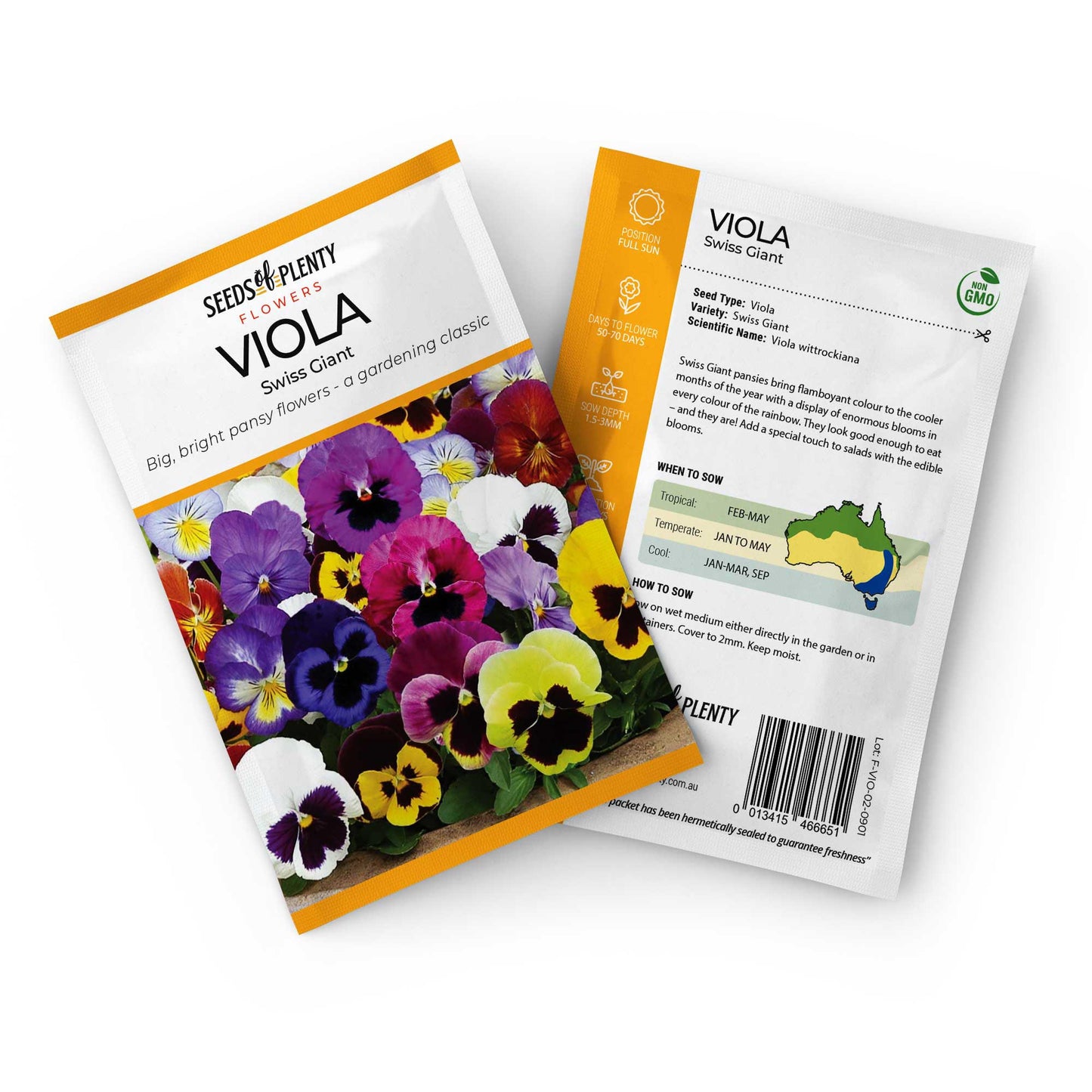 VIOLA - Swiss Giant Seed Packet - Viola wittrockiana