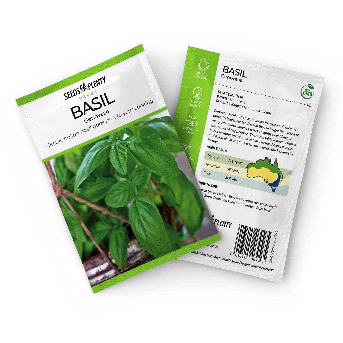 BASIL - Genovese Seed Packet - Ocimum basilicum