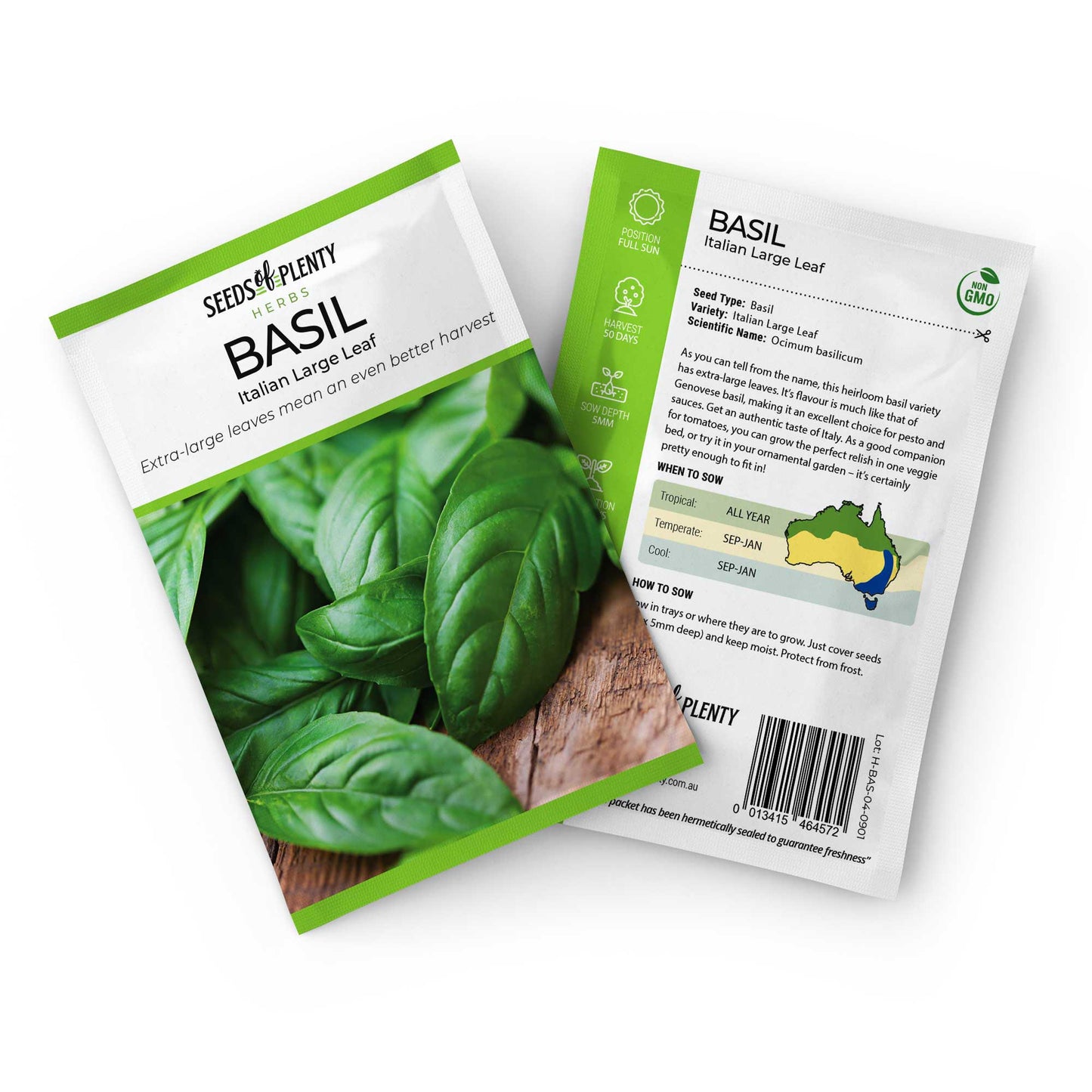 BASIL - Italian Large Leaf Seed Packet - Ocimum basilicum