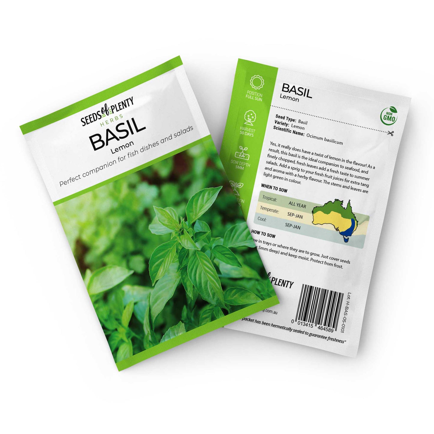 BASIL - Lemon Seed Packet - Ocimum basilicum