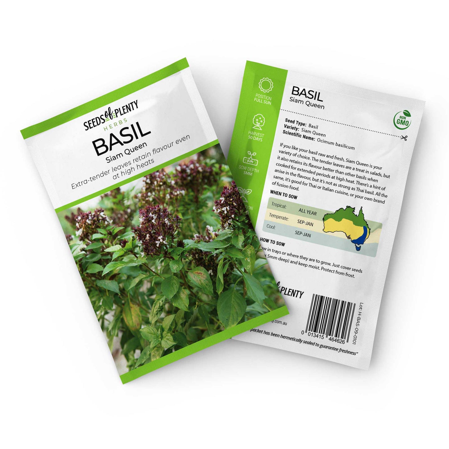 BASIL - Siam Queen Seed Packet - Ocimum basilicum