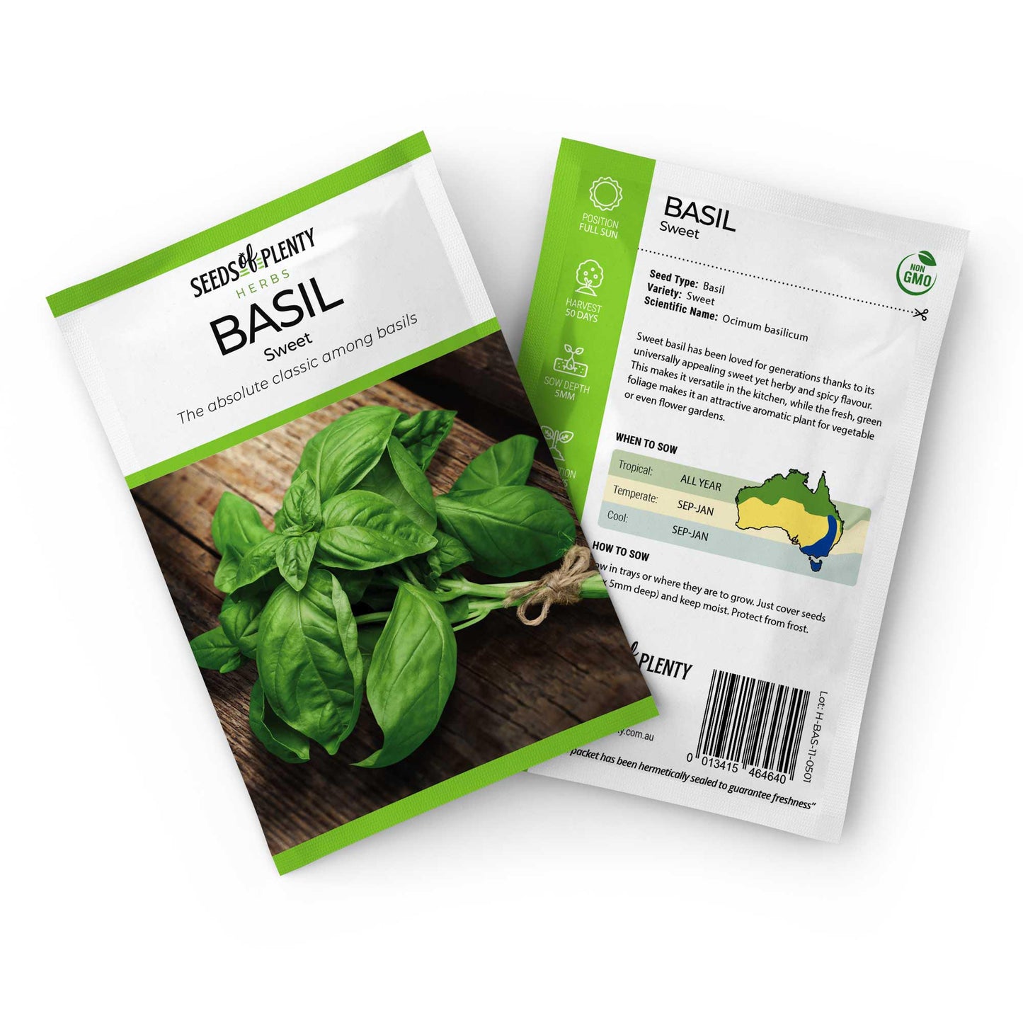 BASIL - Sweet Seed Packet - Ocimum basilicum