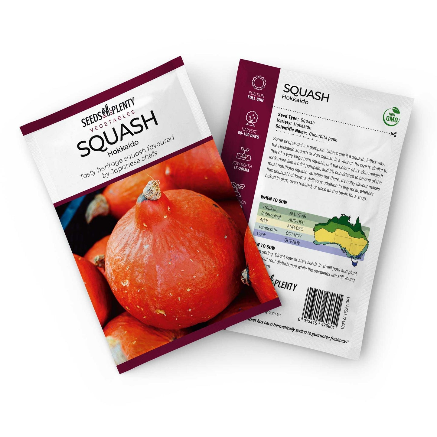 SQUASH - Hokkaido Seed Packet - Cucurbita pepo