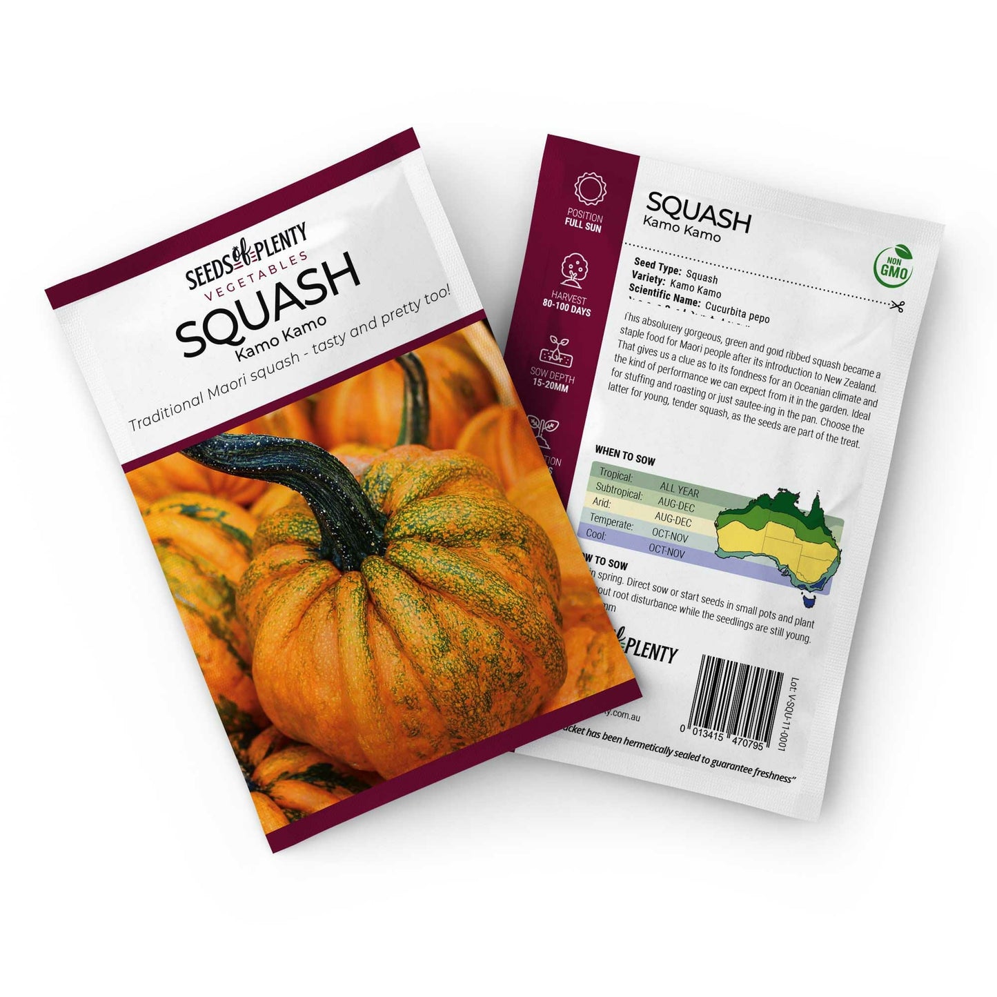 SQUASH - Kamo Kamo Seed Packet - Cucurbita pepo