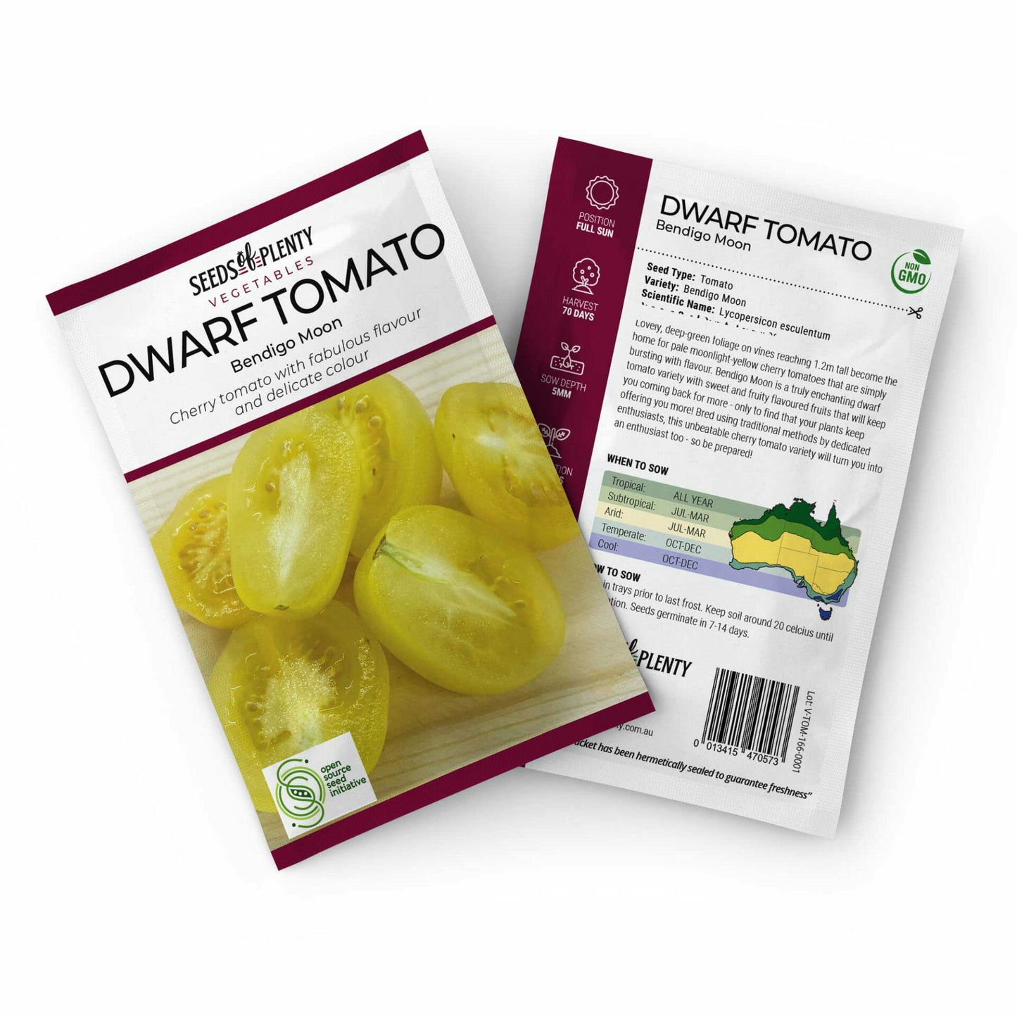 DWARF TOMATO - Bendigo Moon Seed Packet - Lycopersicon esculentum