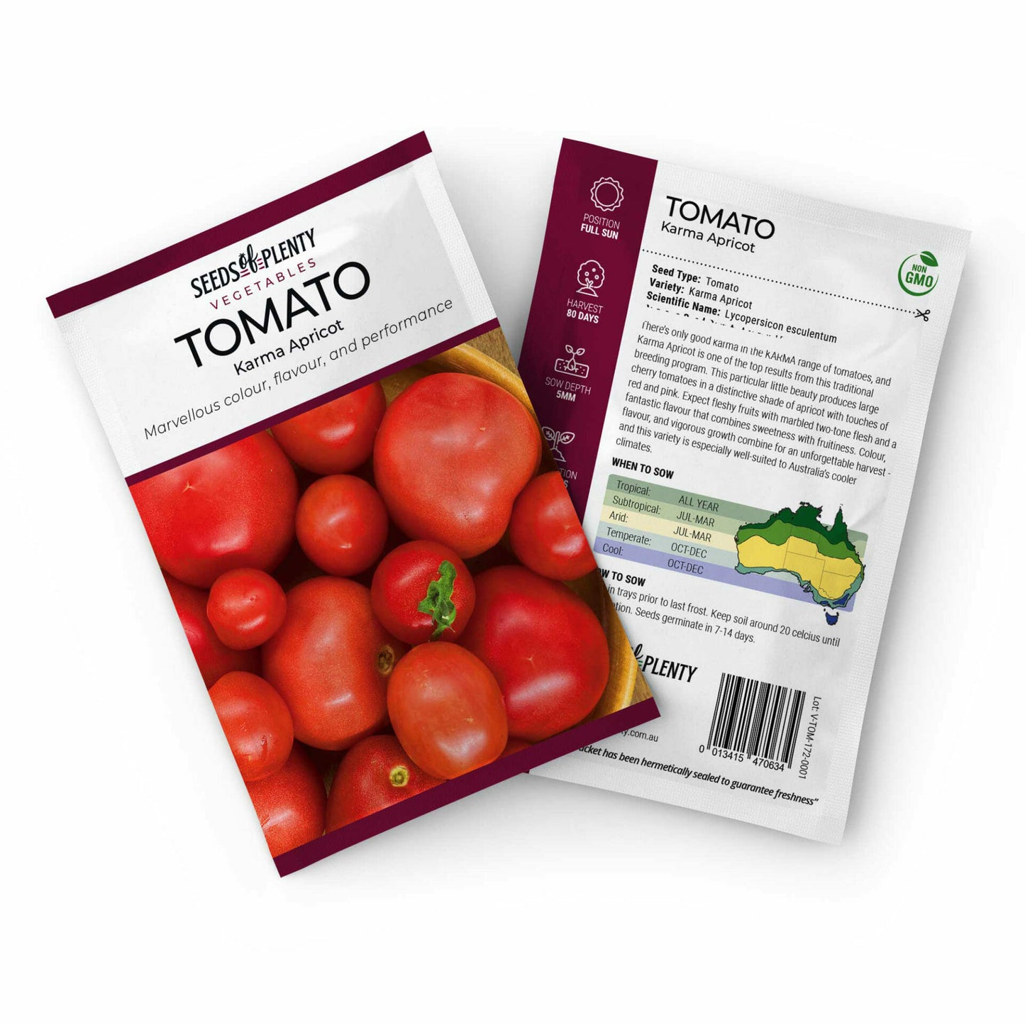 TOMATO - Karma Apricot Seed Packet - Lycopersicon esculentum