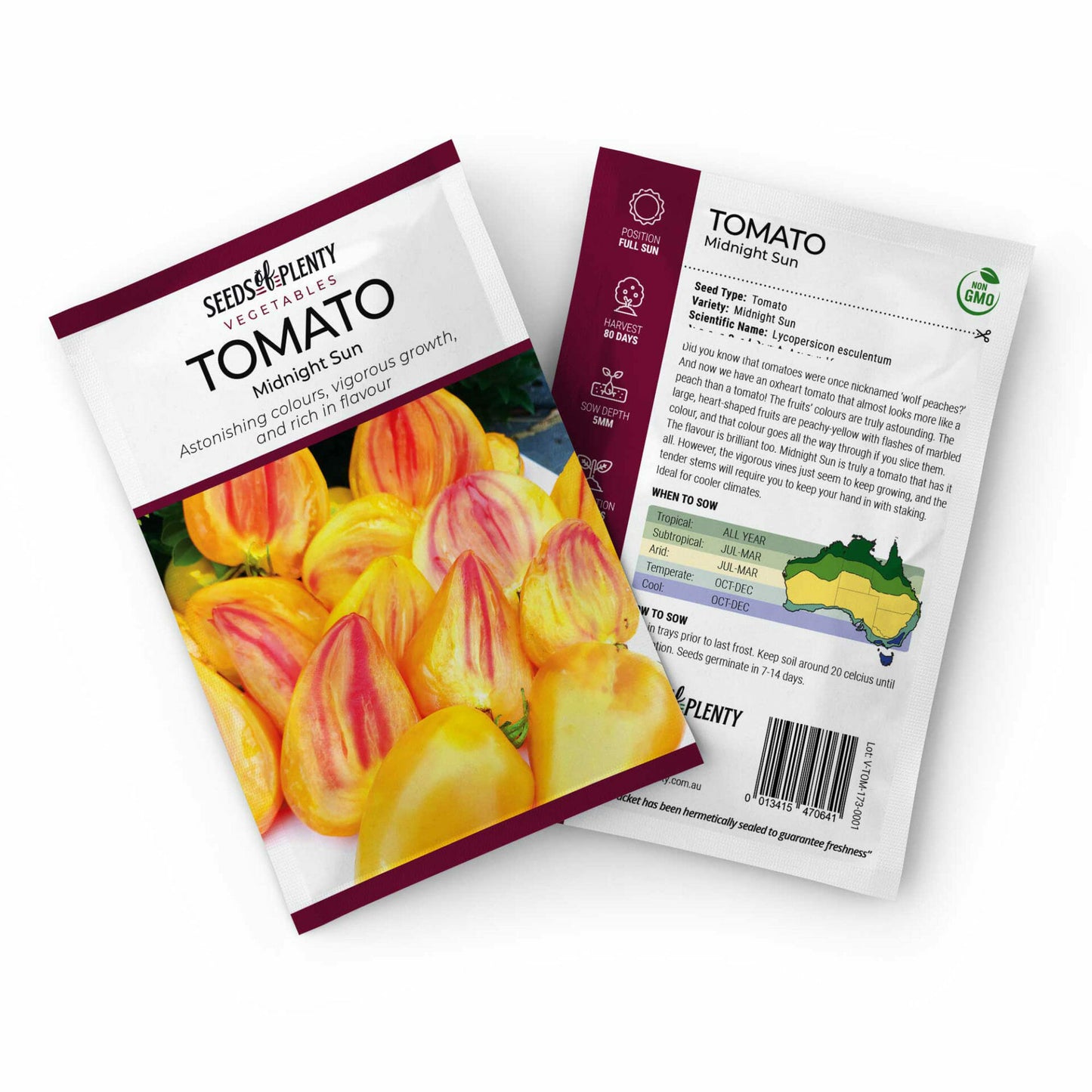 TOMATO - Midnight Sun Seed Packet - Lycopersicon esculentum