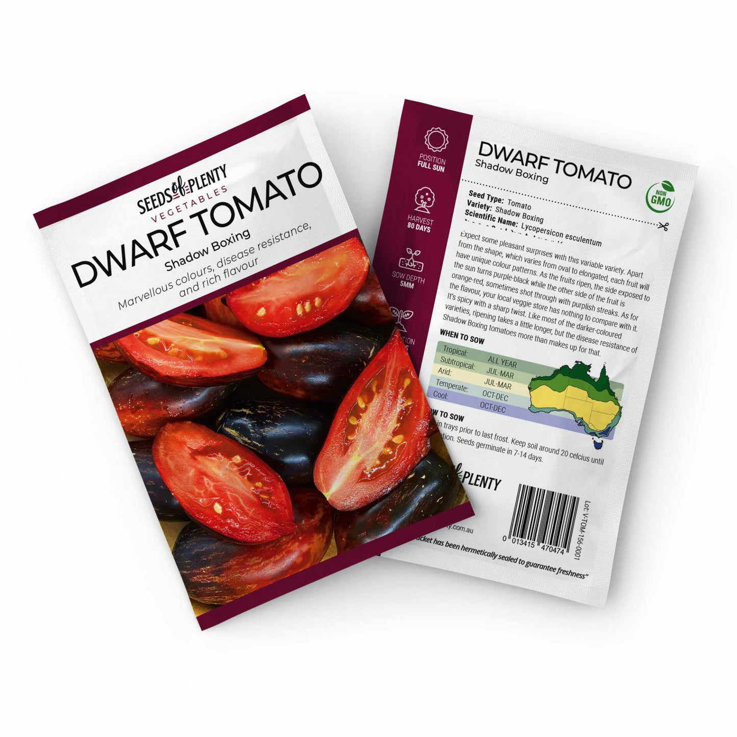 DWARF TOMATO - Shadow Boxing Seed Packet - Lycopersicon esculentum