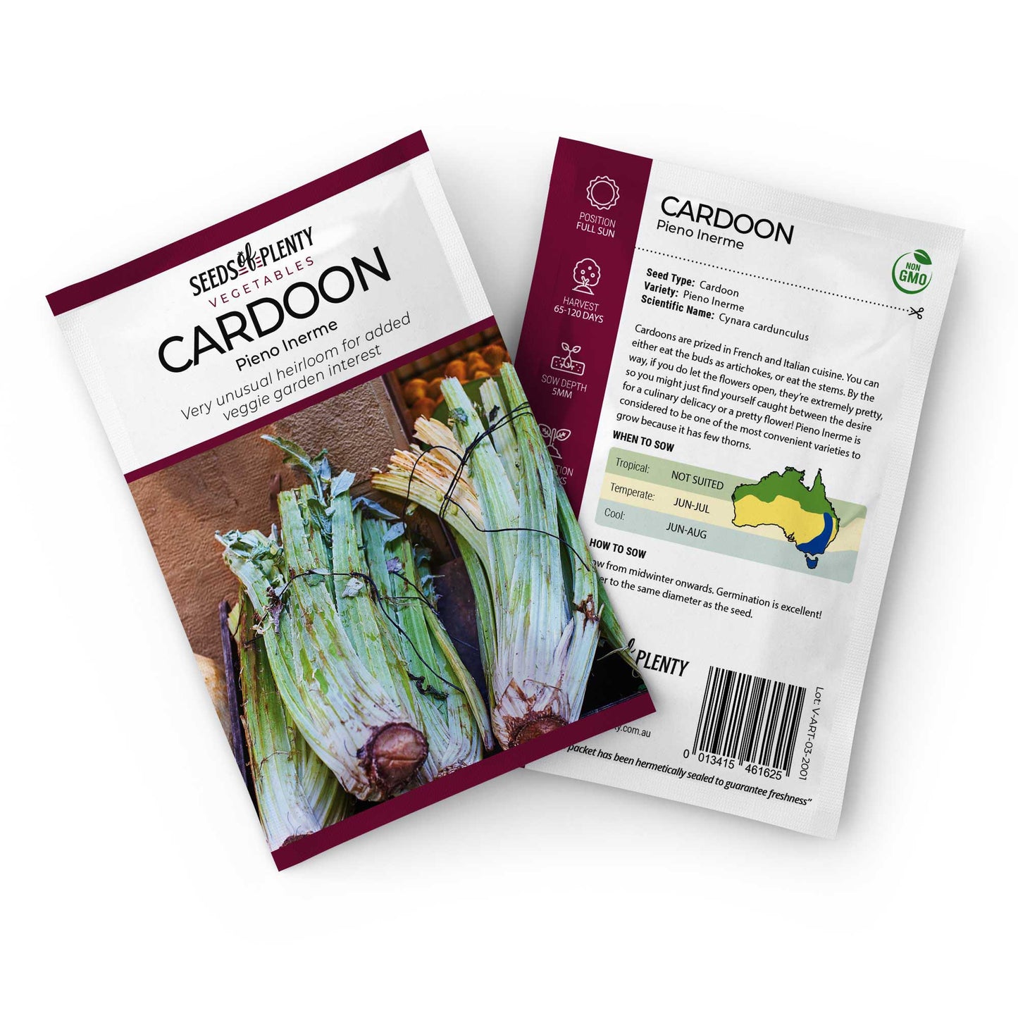 CARDOON - Pieno Inerme Seed Packet - Cynara cardunculus
