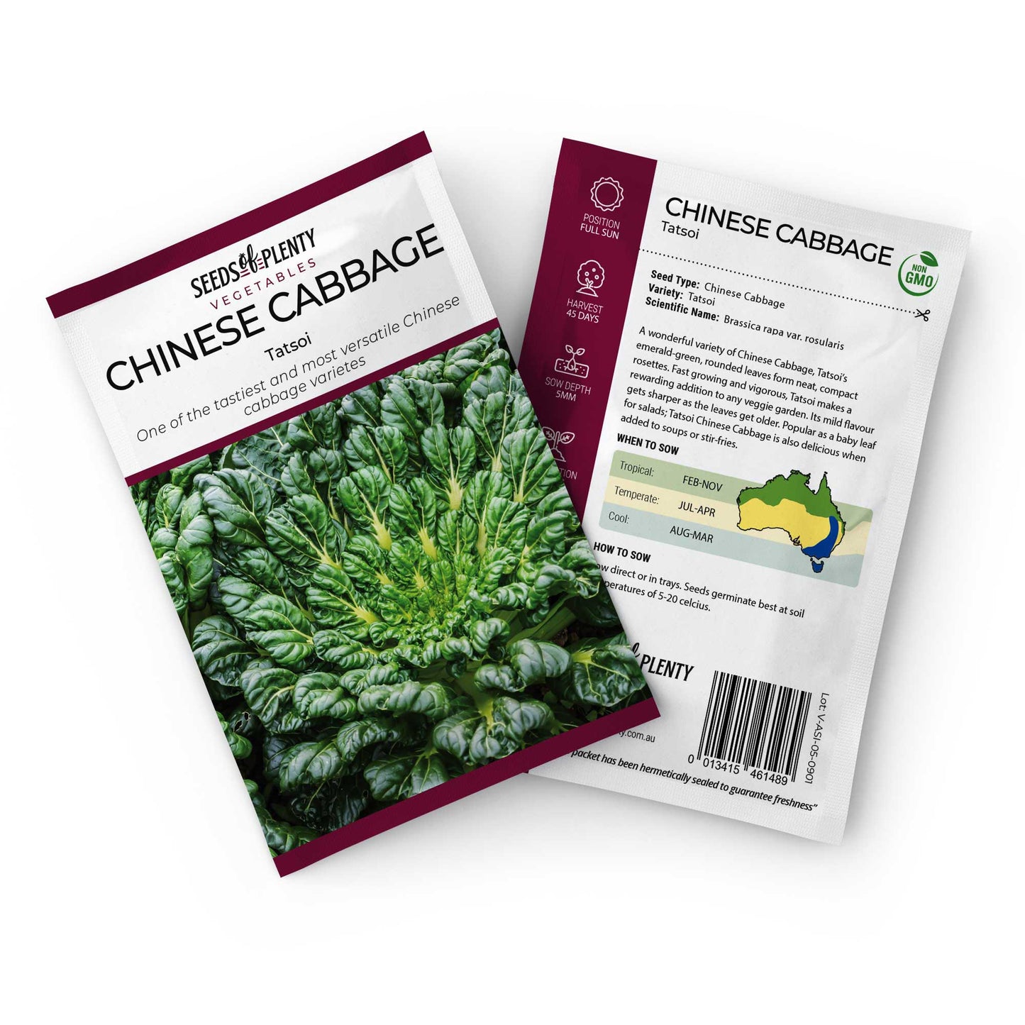 CHINESE CABBAGE - Tatsoi Seed Packet - Brassica rapa var. rosularis