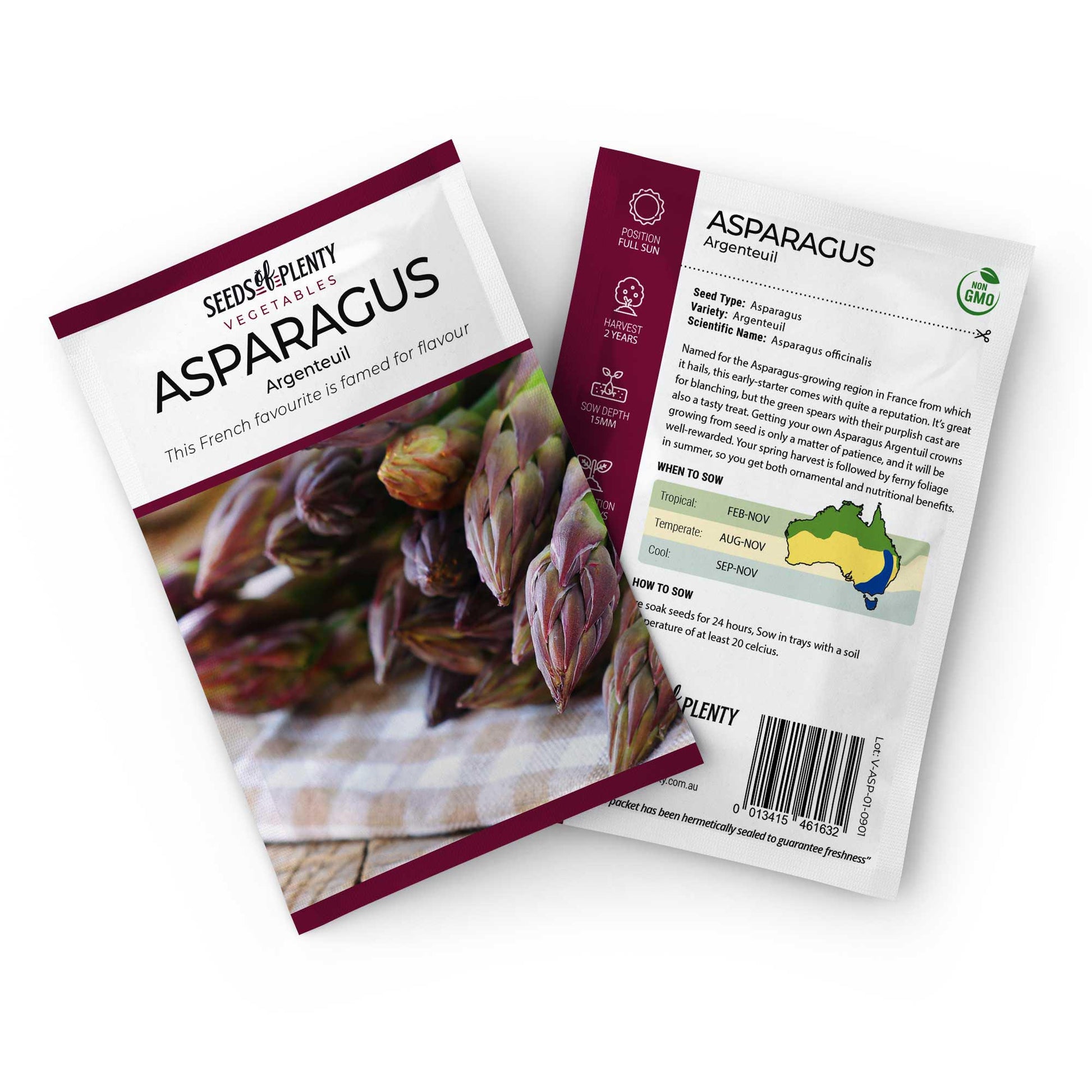 ASPARAGUS - Argenteuil Seed Packet - Asparagus officinalis