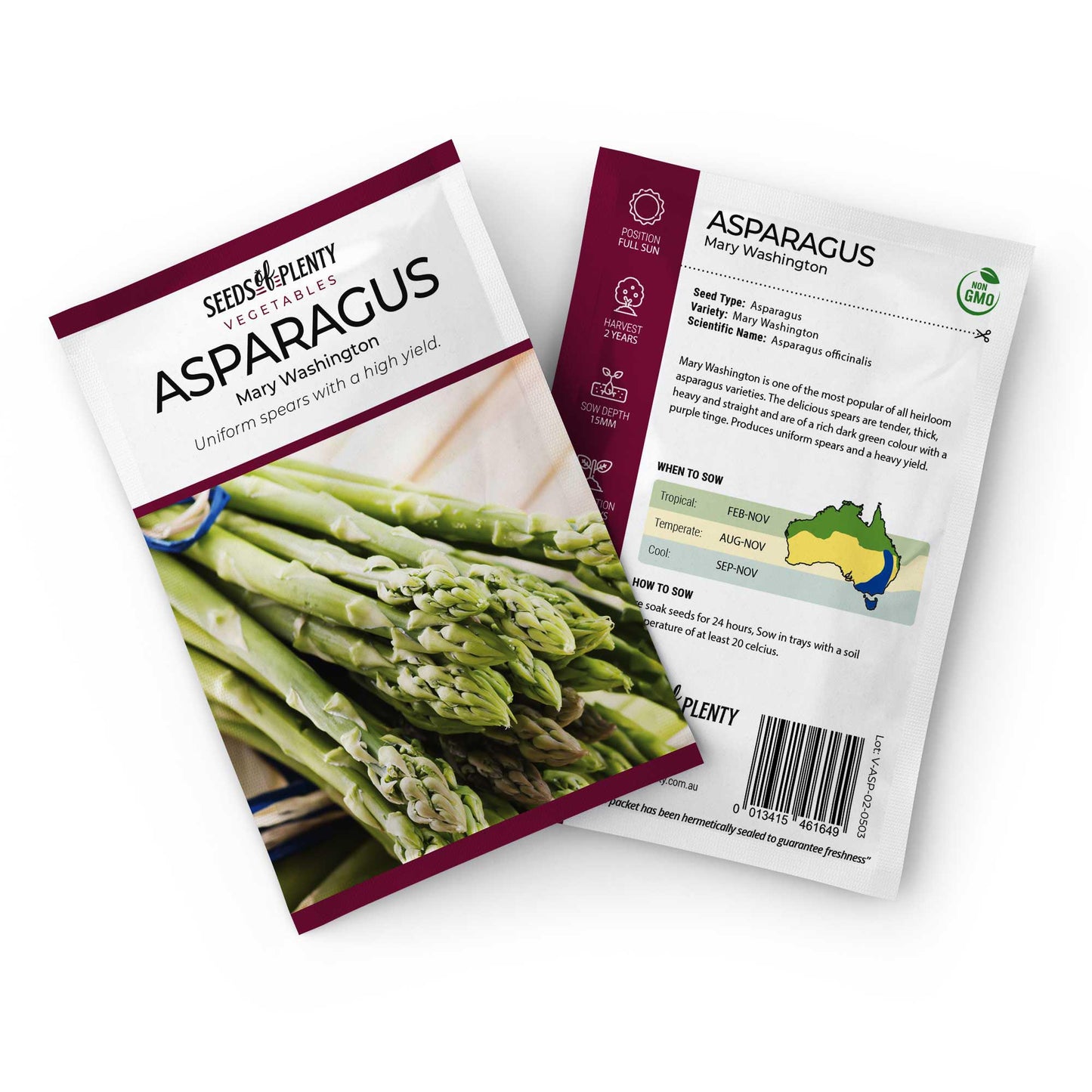 ASPARAGUS - Mary Washington Seed Packet - Asparagus officinalis