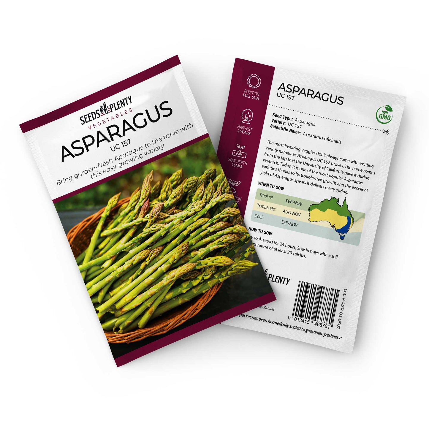ASPARAGUS - UC 157 Seed Packet - Asparagus oficinalis