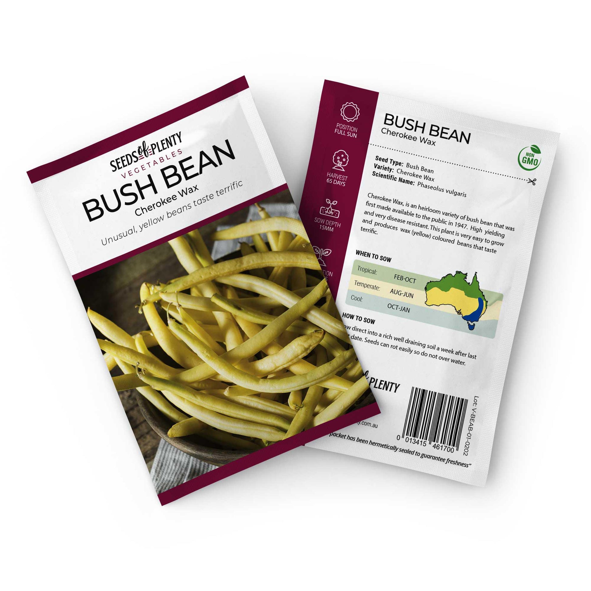 BUSH BEAN - Cherokee Wax Seed Packet - Phaseolus vulgaris