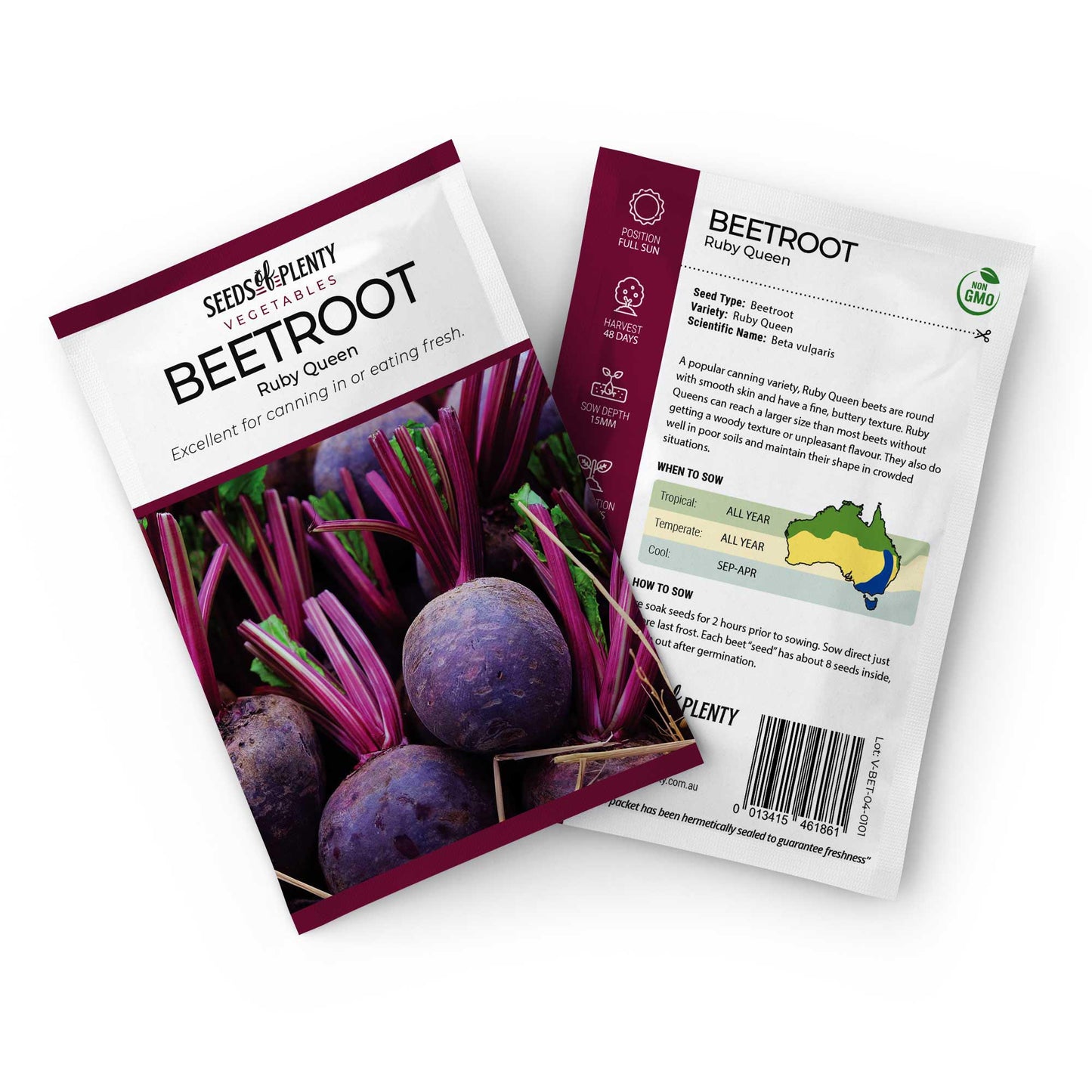 BEETROOT - Ruby Queen Seed Packet - Beta vulgaris