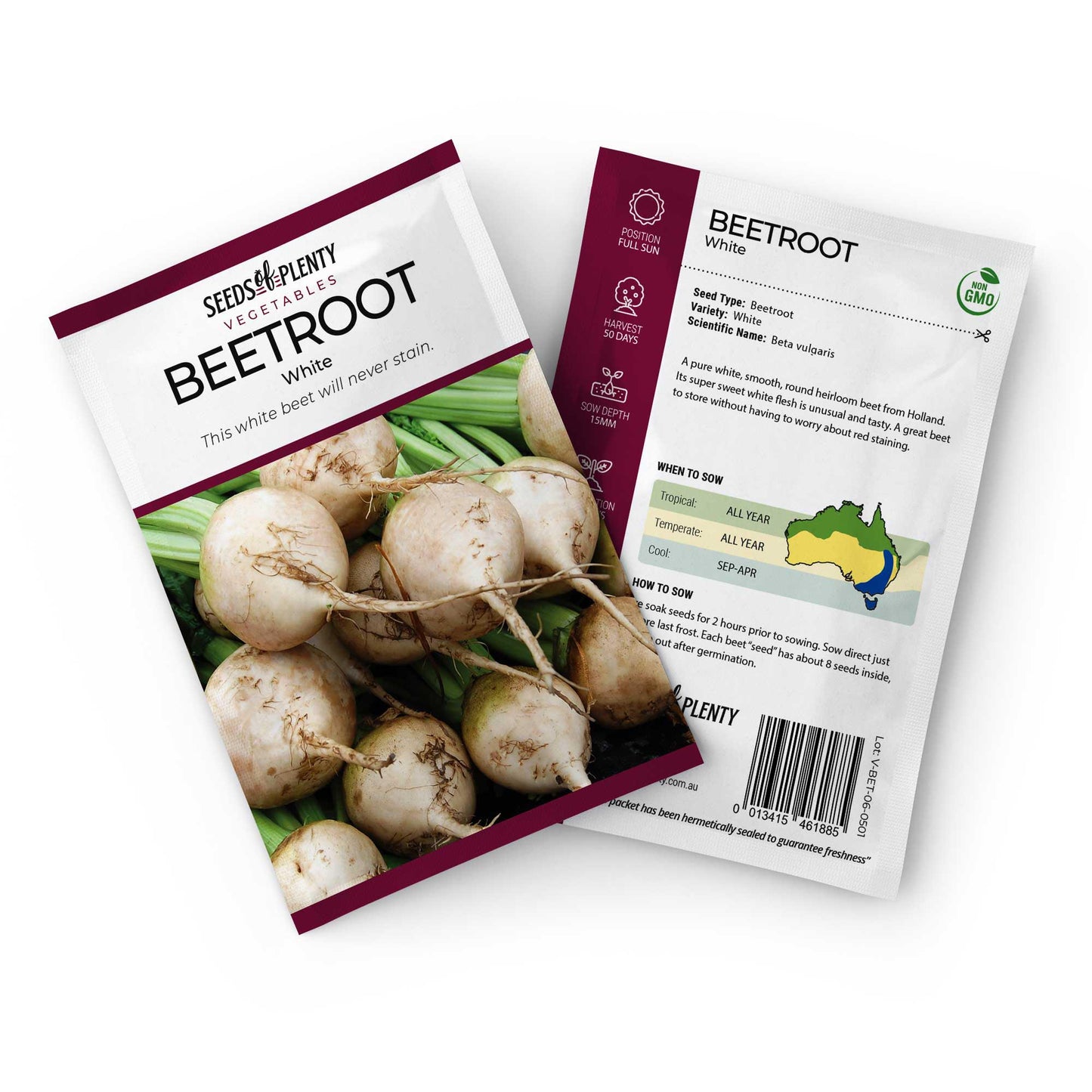 BEETROOT - White Seed Packet - Beta vulgaris