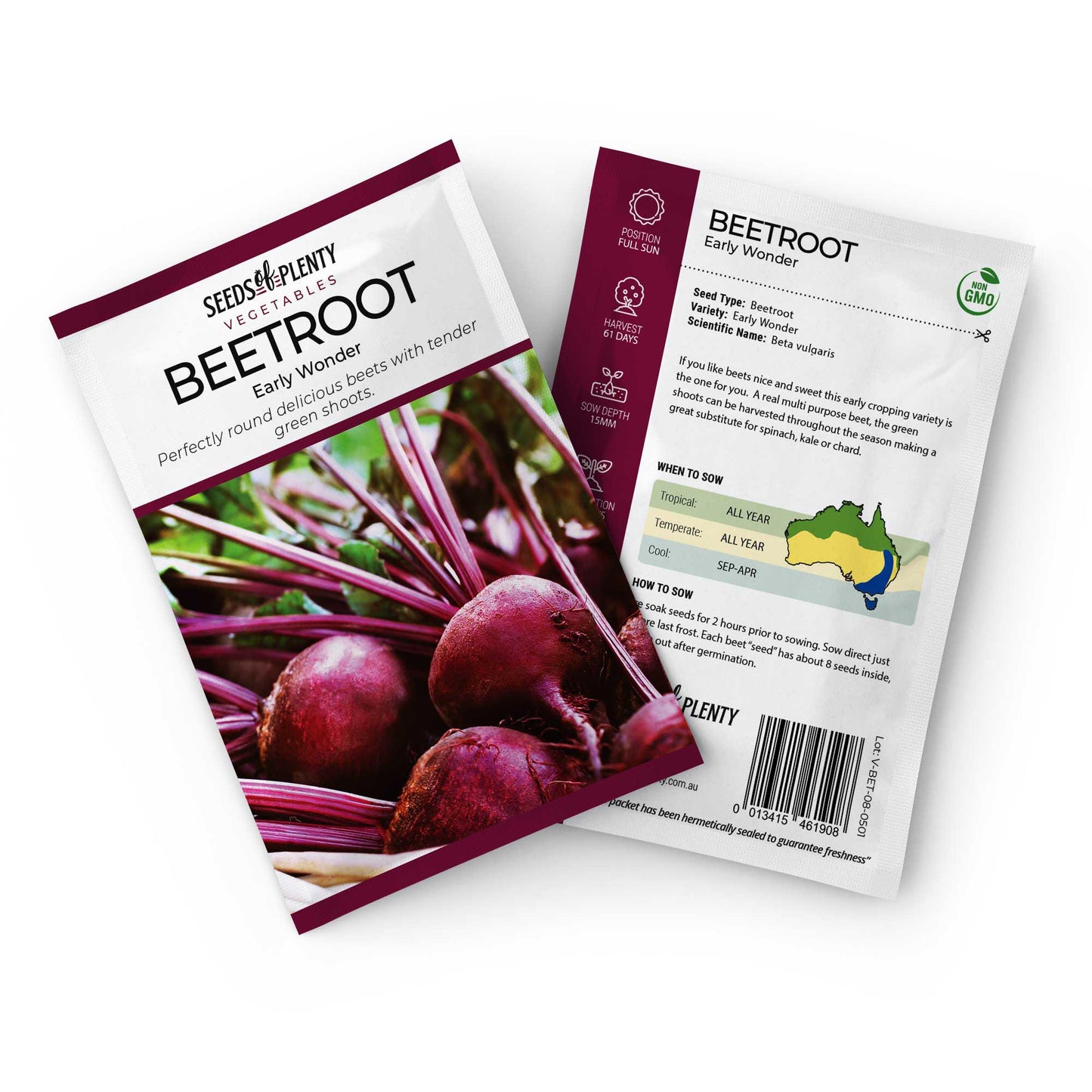 BEETROOT - Early Wonder Seed Packet - Beta vulgaris