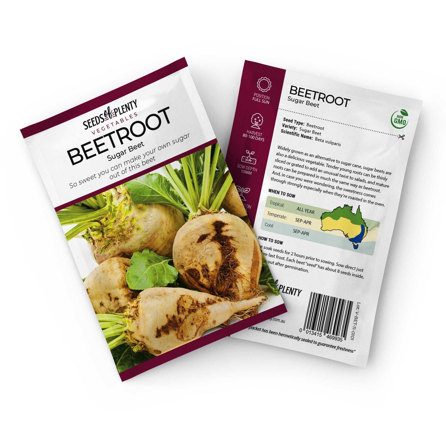 BEETROOT - Sugar Beet Seed Packet - Beta vulgaris