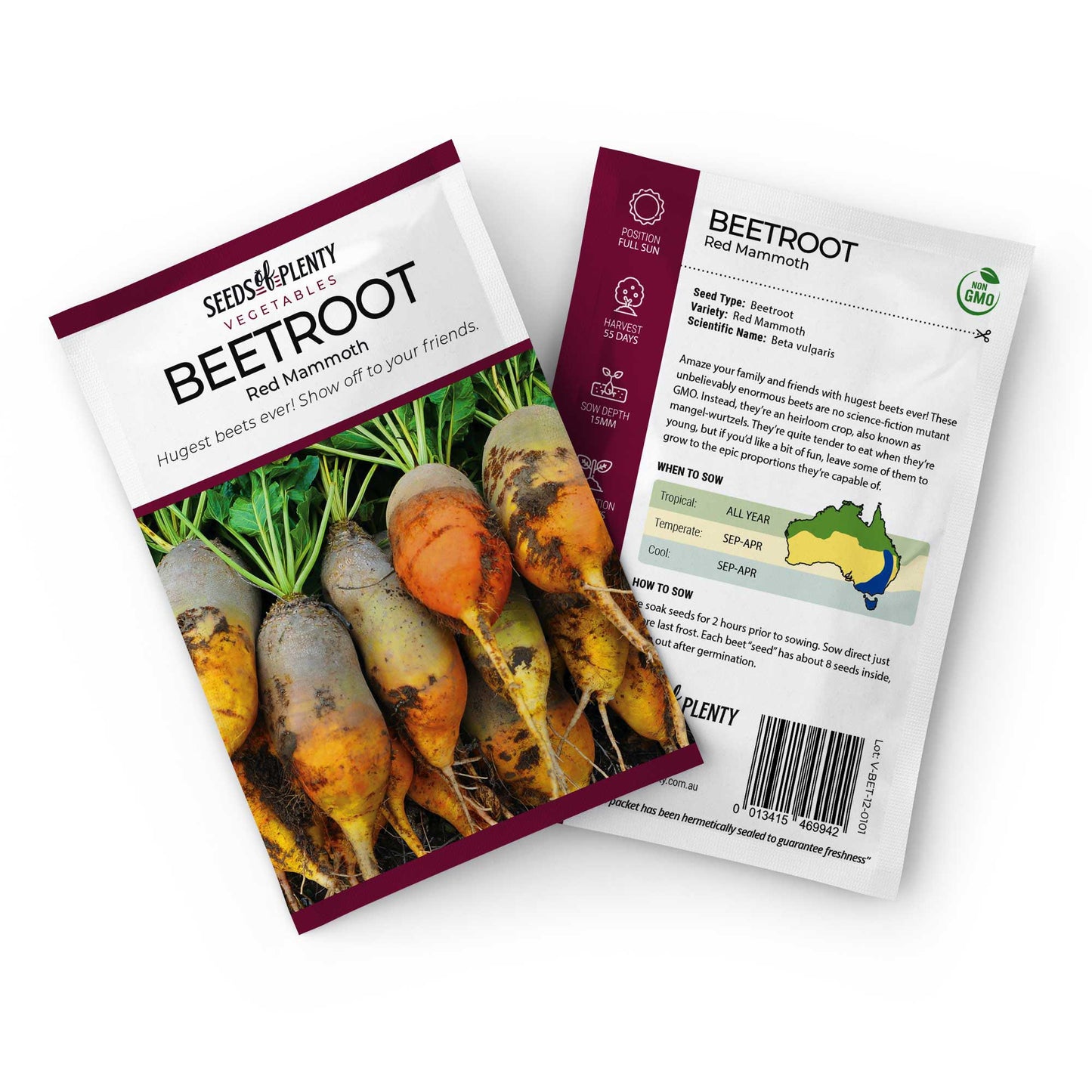 BEETROOT - Red Mammoth Seed Packet - Beta vulgaris